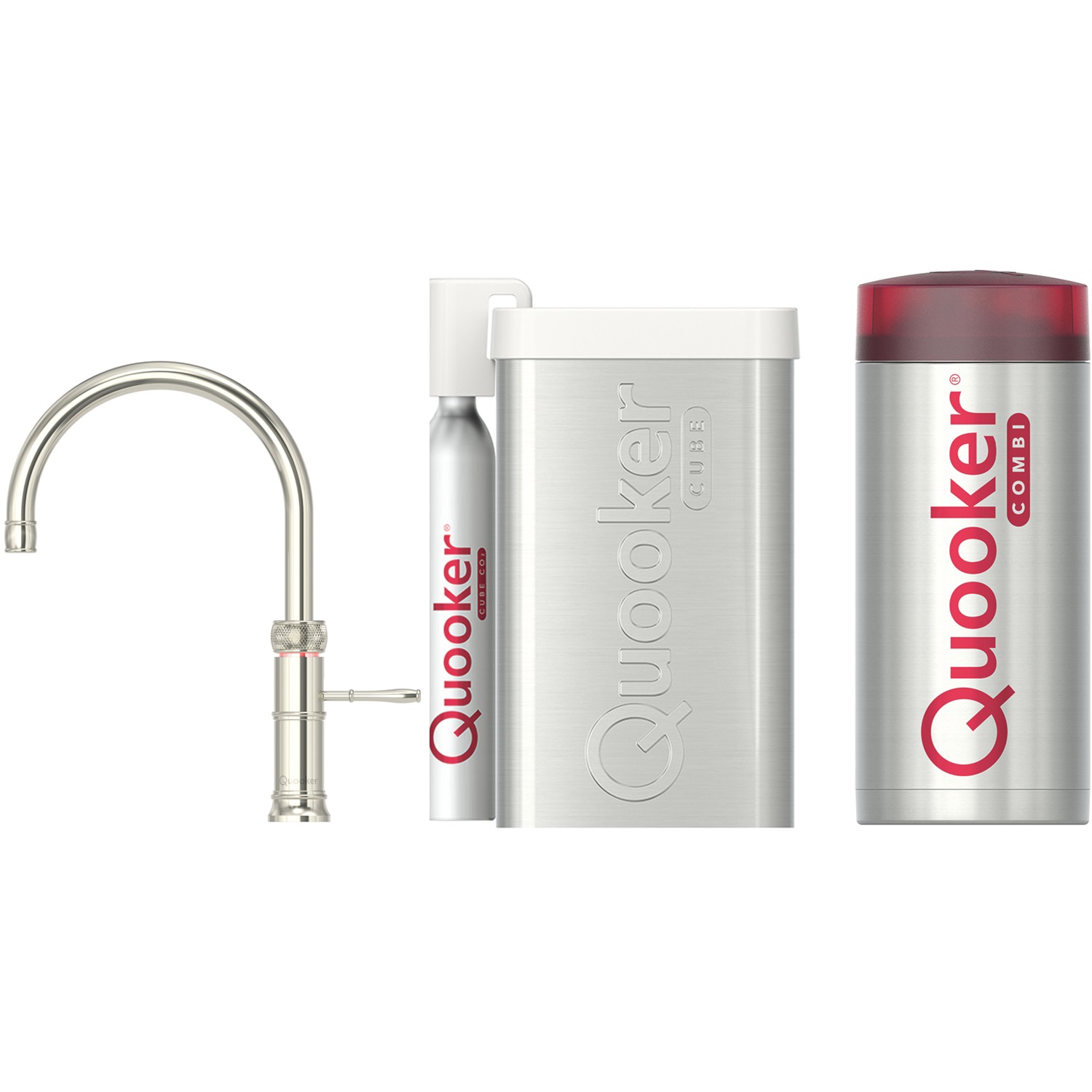 quooker classic fusion round kokendwaterkraan met combi reservoir en cube 22cfrnig cube nikkel