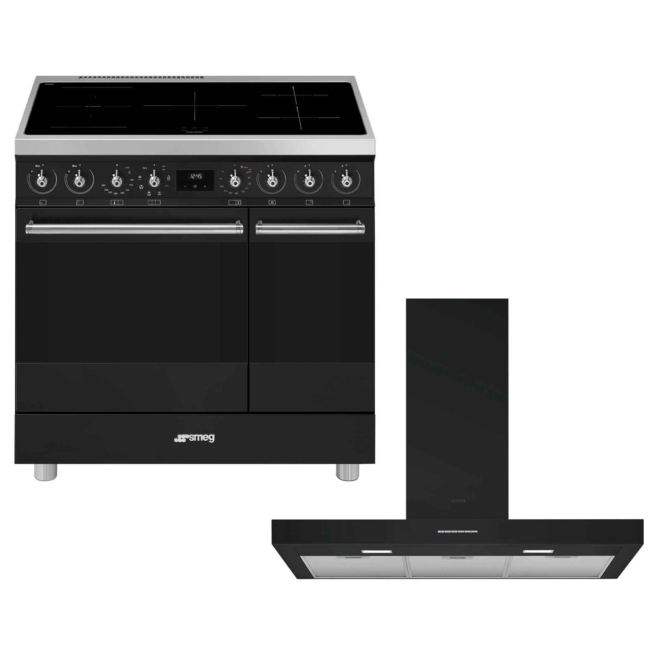 smeg-classici-sinfonia-inductiefornuis-c92immb2-met-kbt900ne-afzuigkap-90cm-mat-zwart