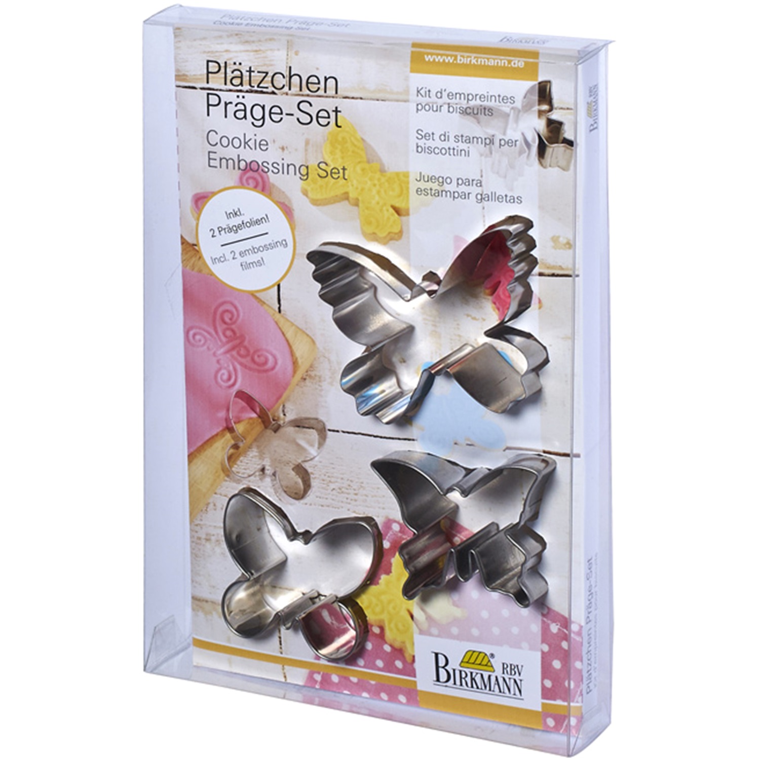 birkmann uitsteekvormenset vlinders 5 delig