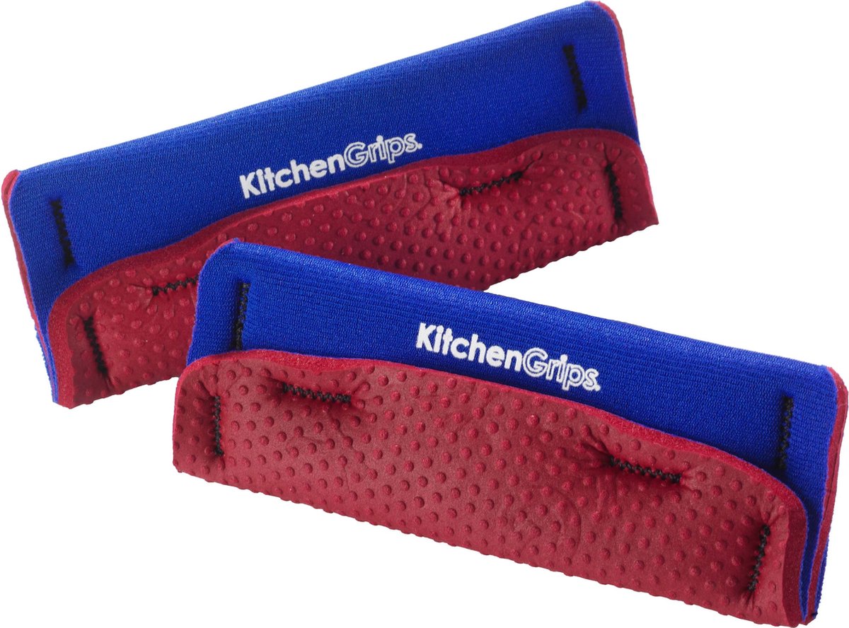 kitchengrips handvatgreep 2 stuks rood blauw