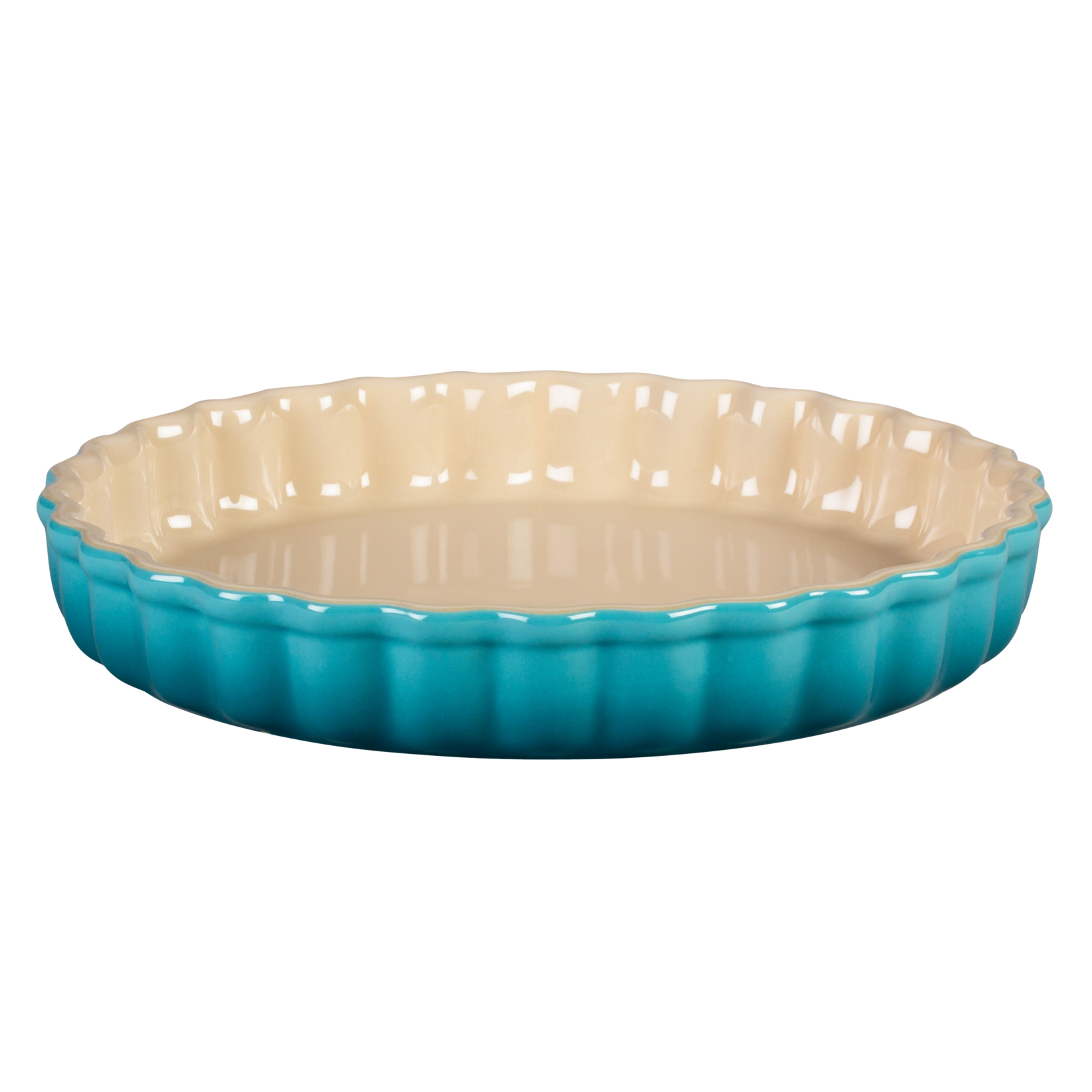le creuset tartelette en quichevorm 28cm caribbean blauw