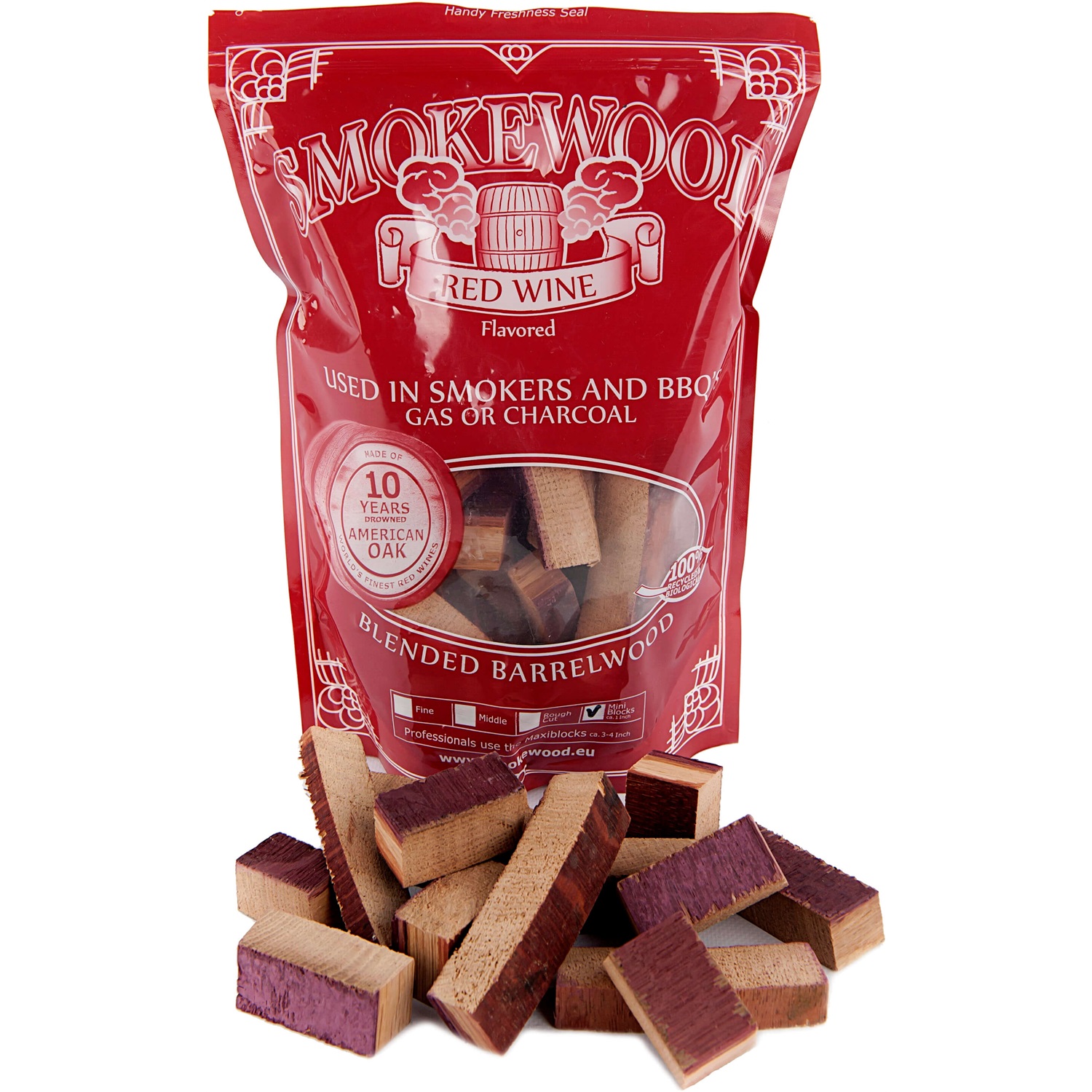 smokewood red wine rooksnippers mini blocks