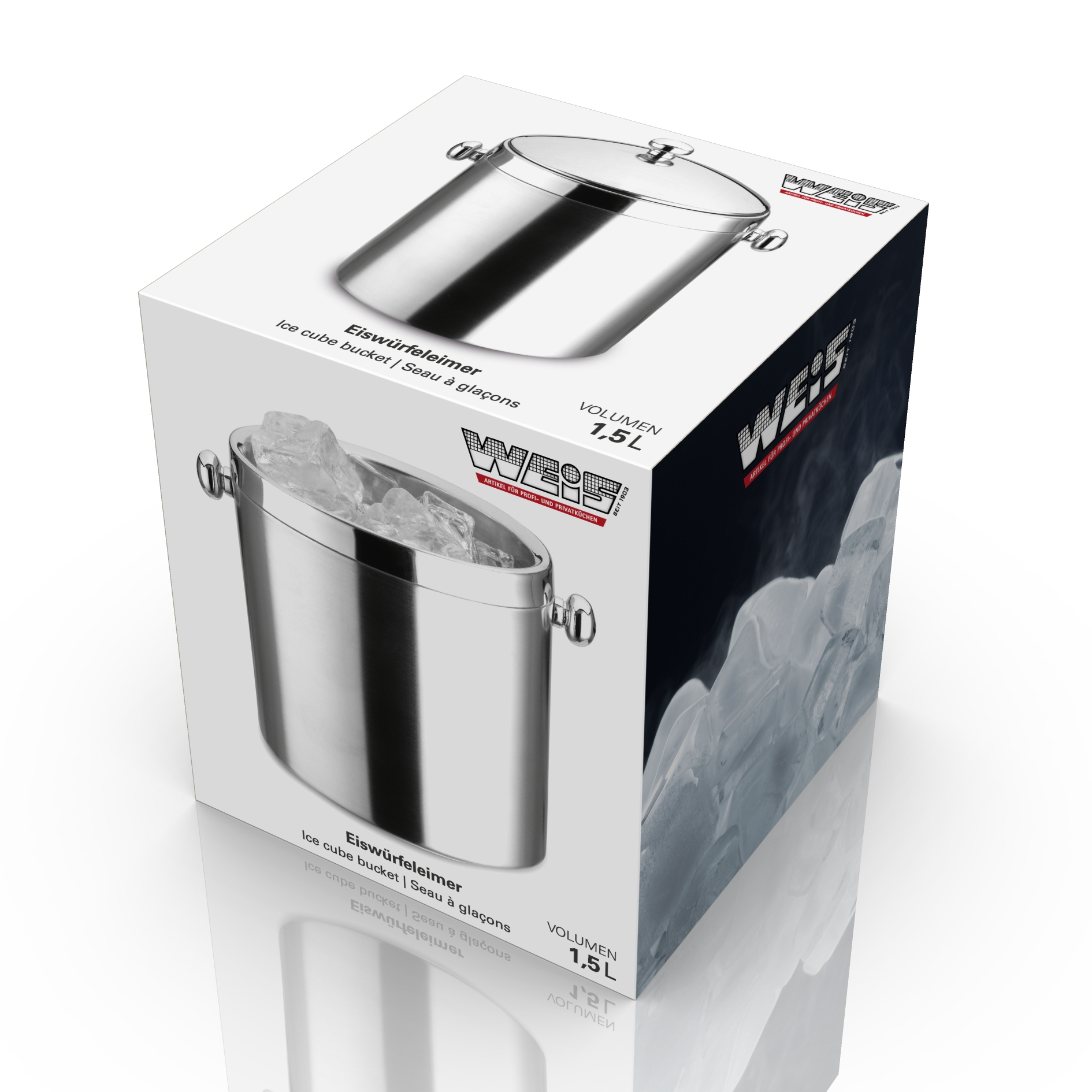 cookspoint-weis-ijsemmer-dubbelwandig-met-ijstang-15l