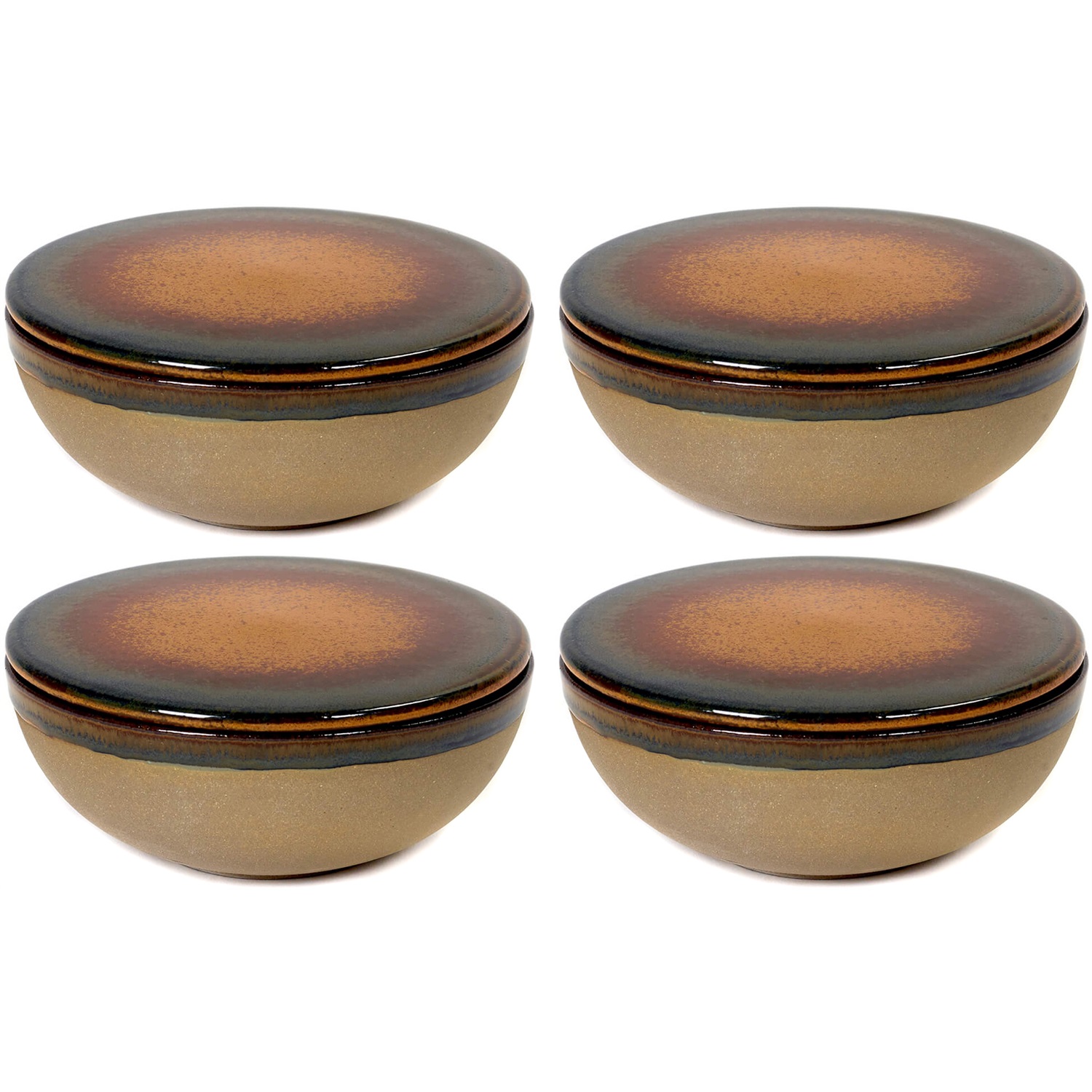 serax surface kom met deksel b5116210c 13cm rusty brown 4 stuks