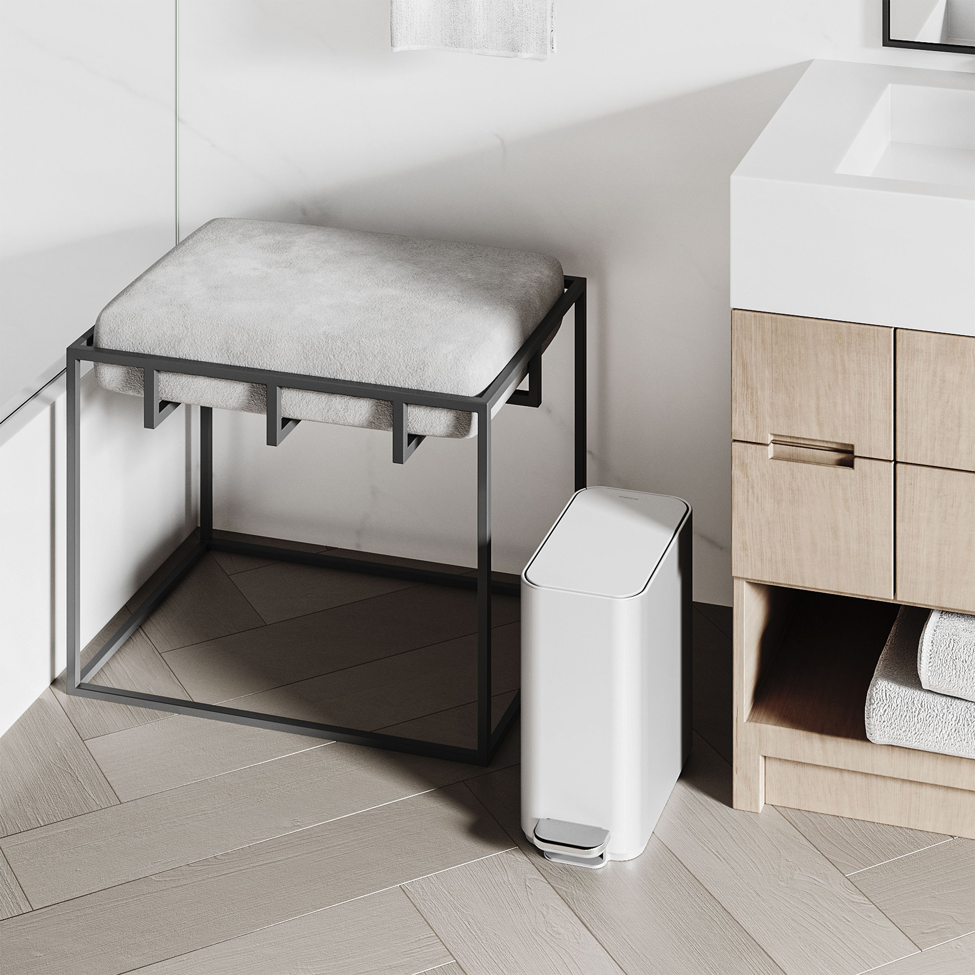 simplehuman-smalle-pedaalemmer-5l-wit