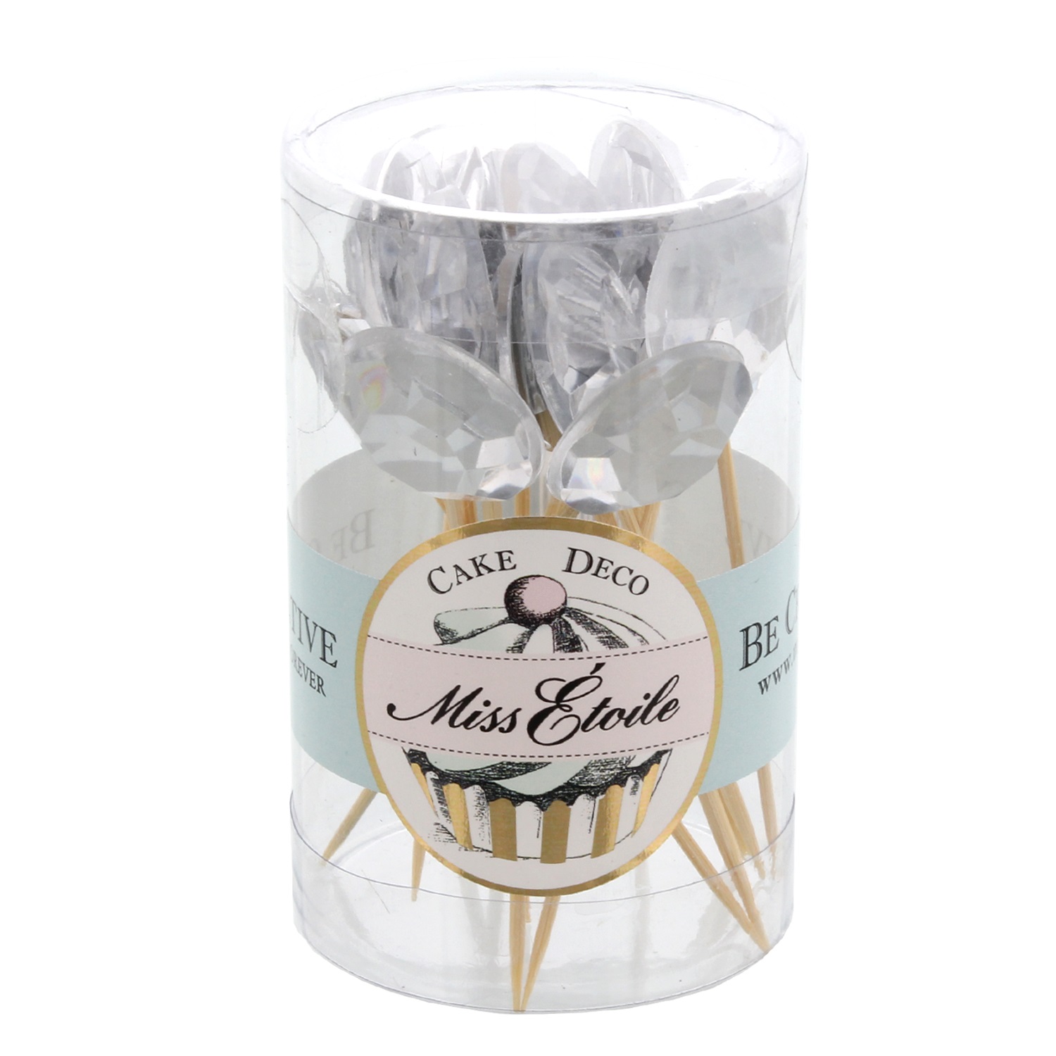 miss-etoile-cake-topping-cupcaketopper-zilver-16-stuks-diamant