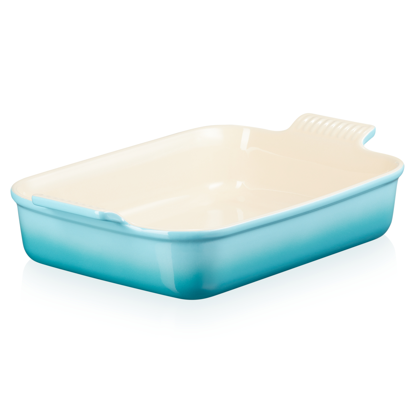 le creuset stoneware ovenschaal rechthoekig 32x25cm caribbean blue