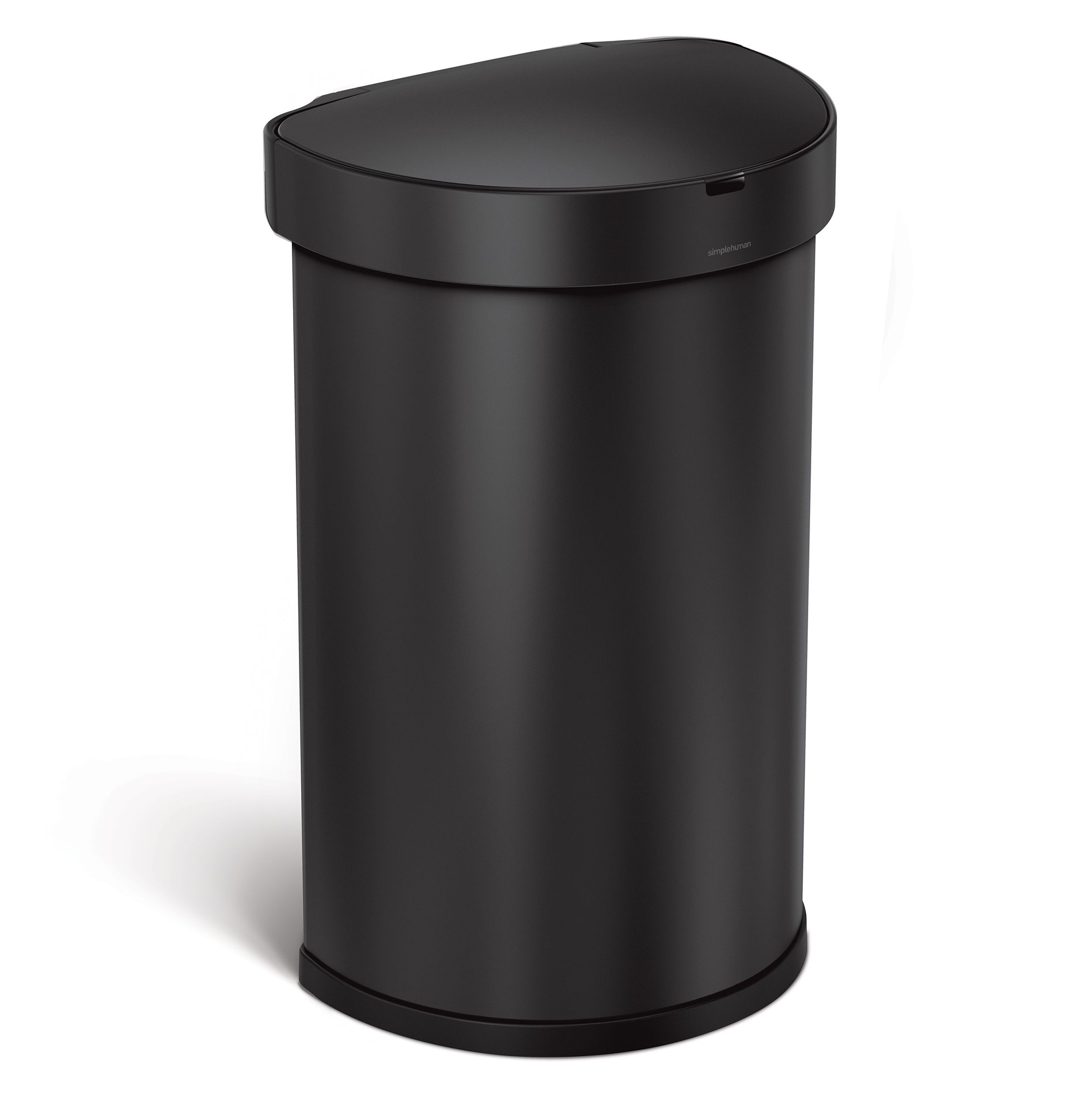 simplehuman halfronde afvalemmer met sensor 45l zwart