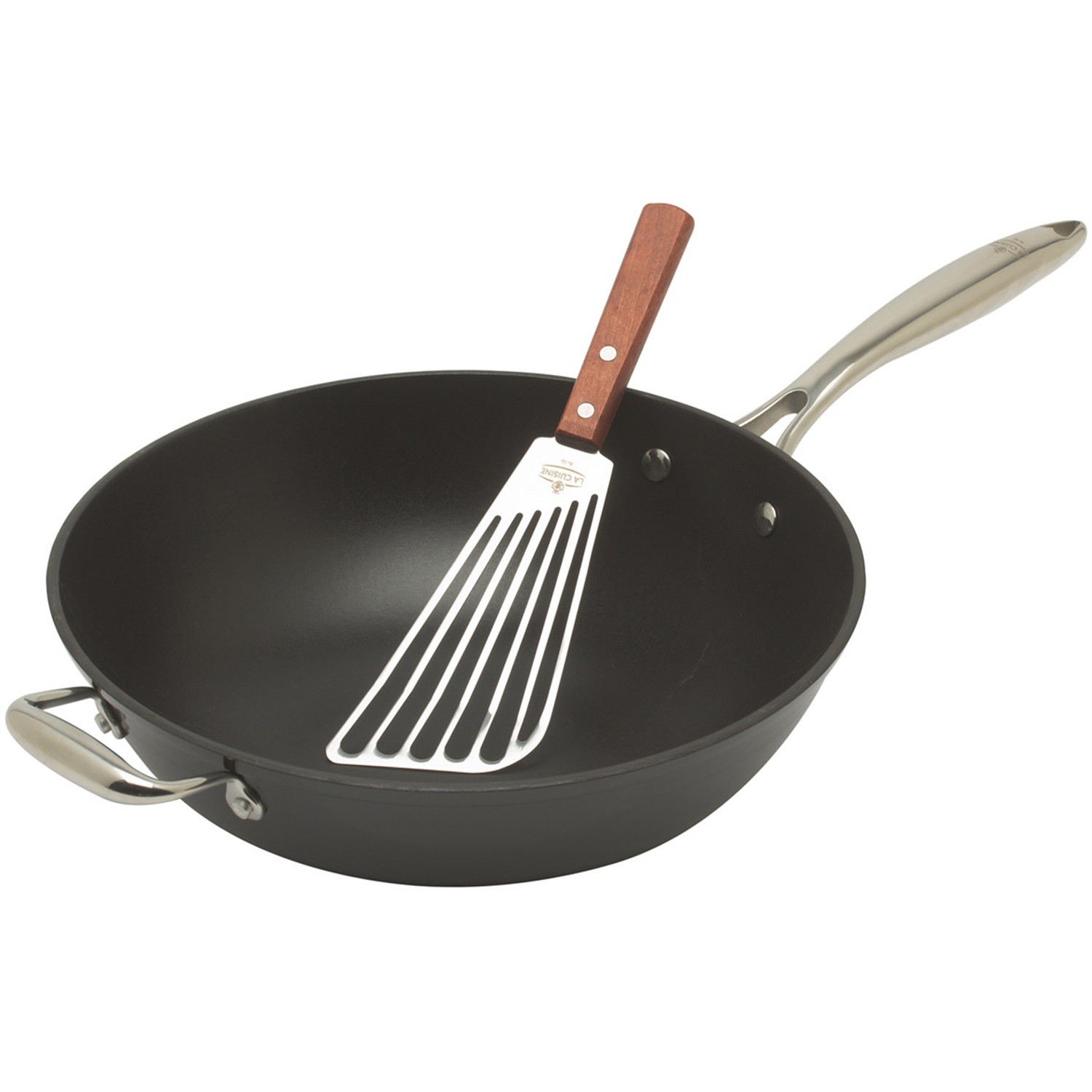 la cuisine wok met spatel 30cm zwart