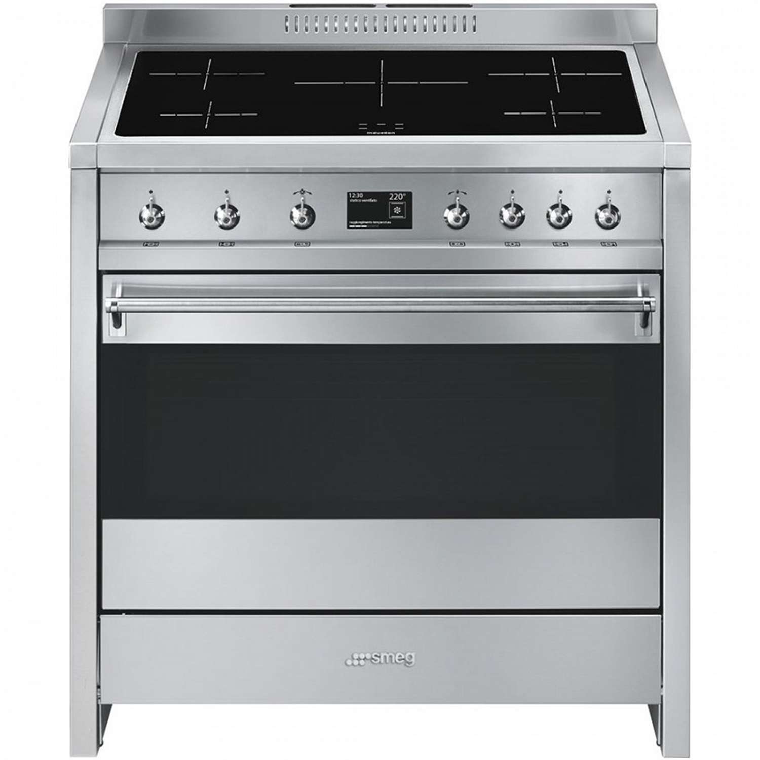 smeg classici opera inductiefornuis a1pyid 9 90cm rvs