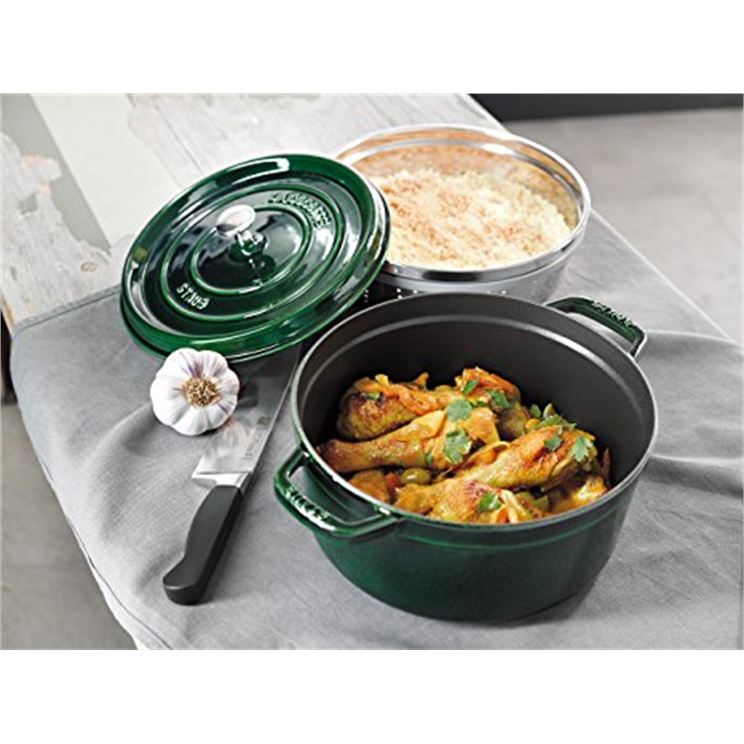 staub-braadpan-24cm-basilicum-groen