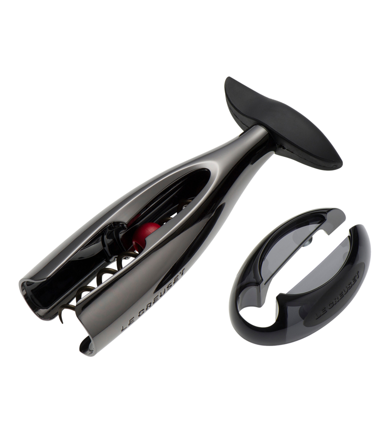 le creuset screwpull kurkentrekker met capsulesnijder gs 300 nikkel