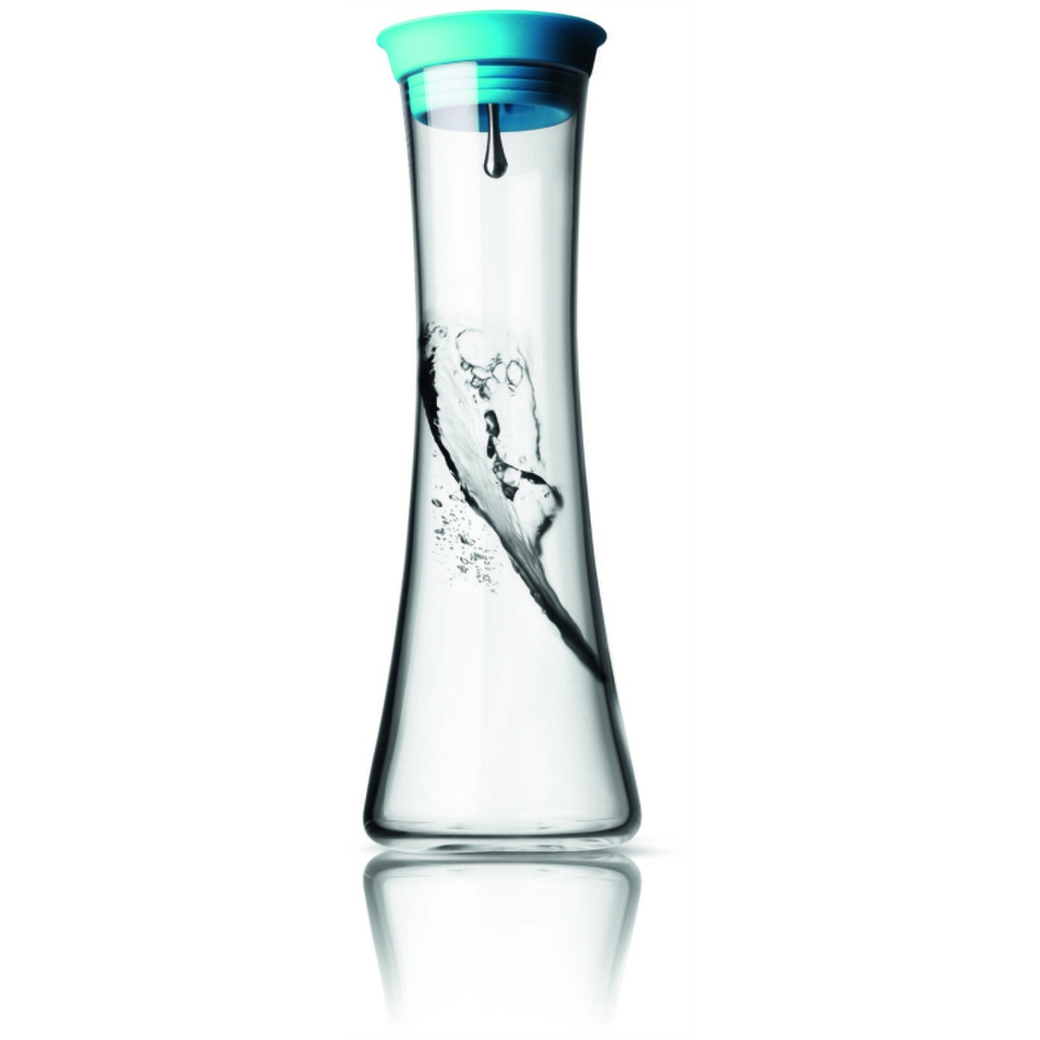 menu water karaf met gekleurde dop 08 liter blauw