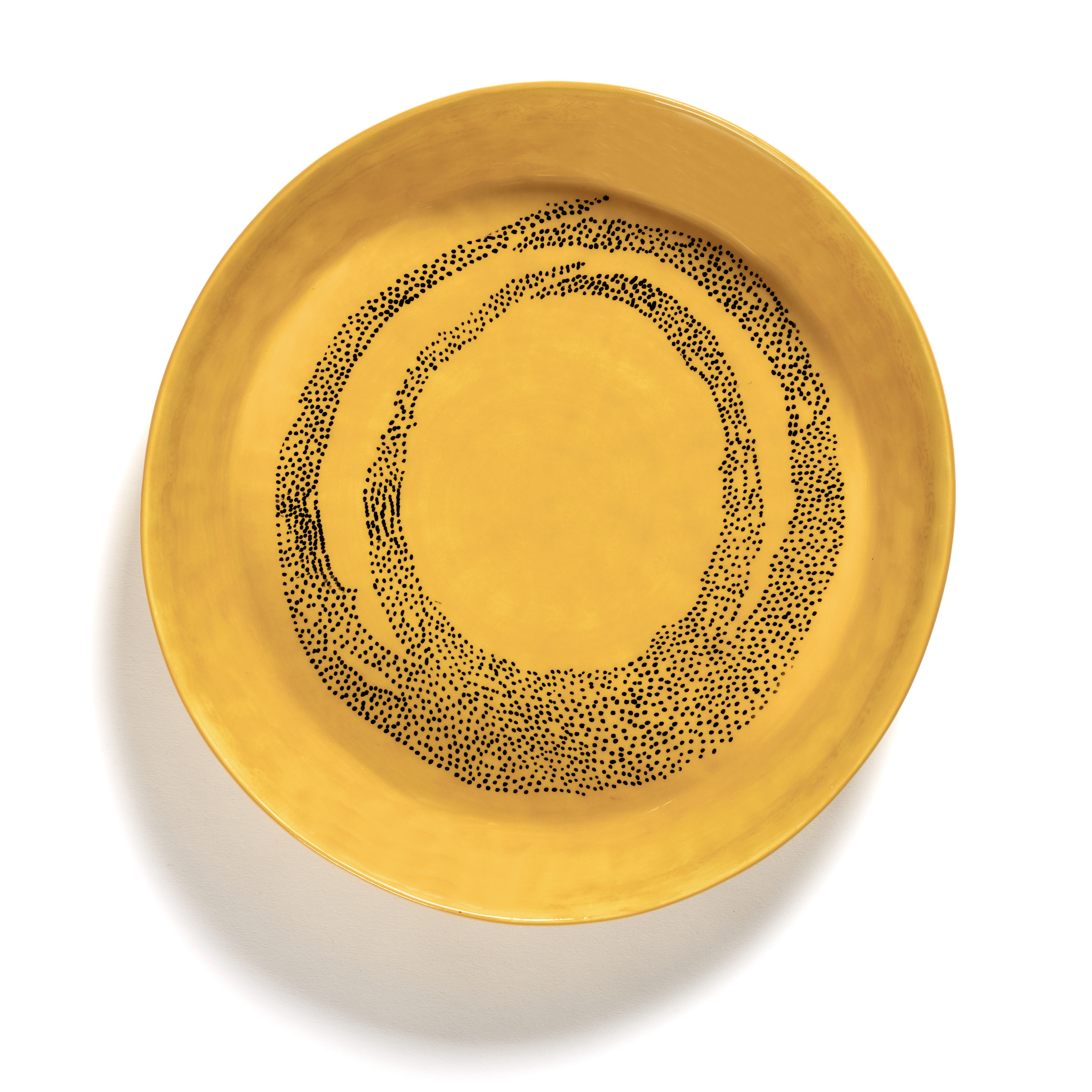 serax feast ottolenghi serveerschaal s b8921013g 30cm sunny yellow swirlblack dots
