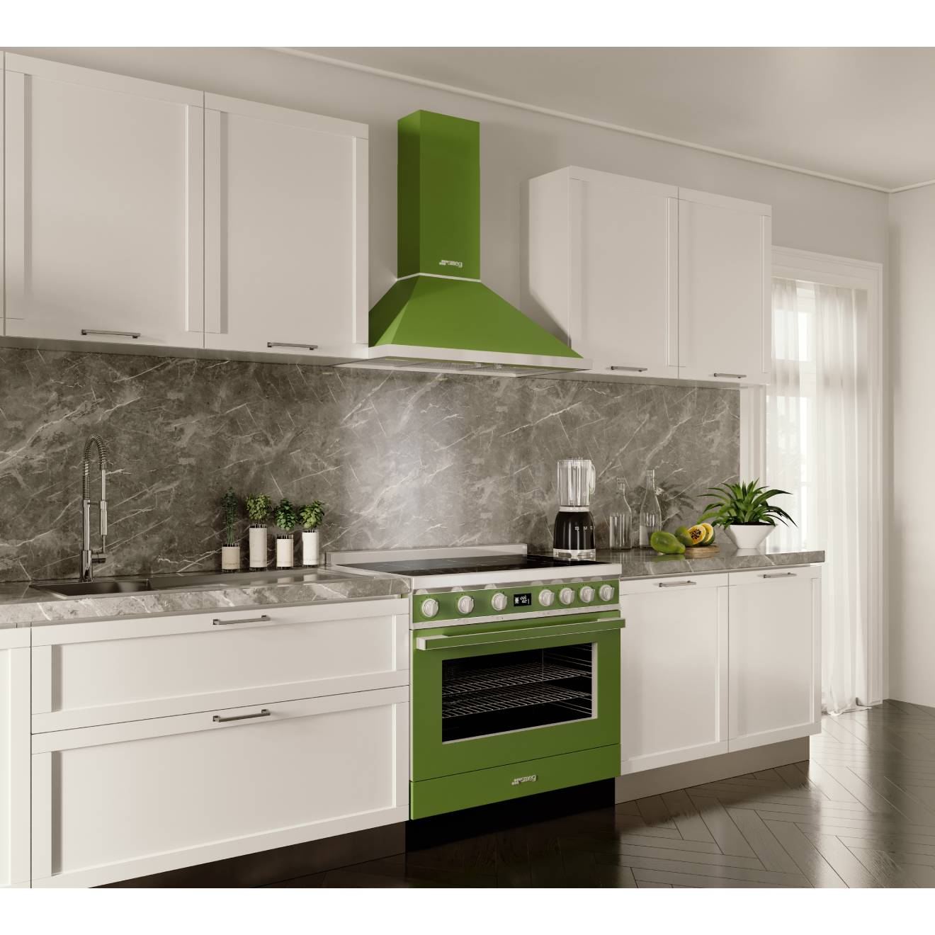 smeg-portofino-inductiefornuis-cpf9ipog-90cm-groen