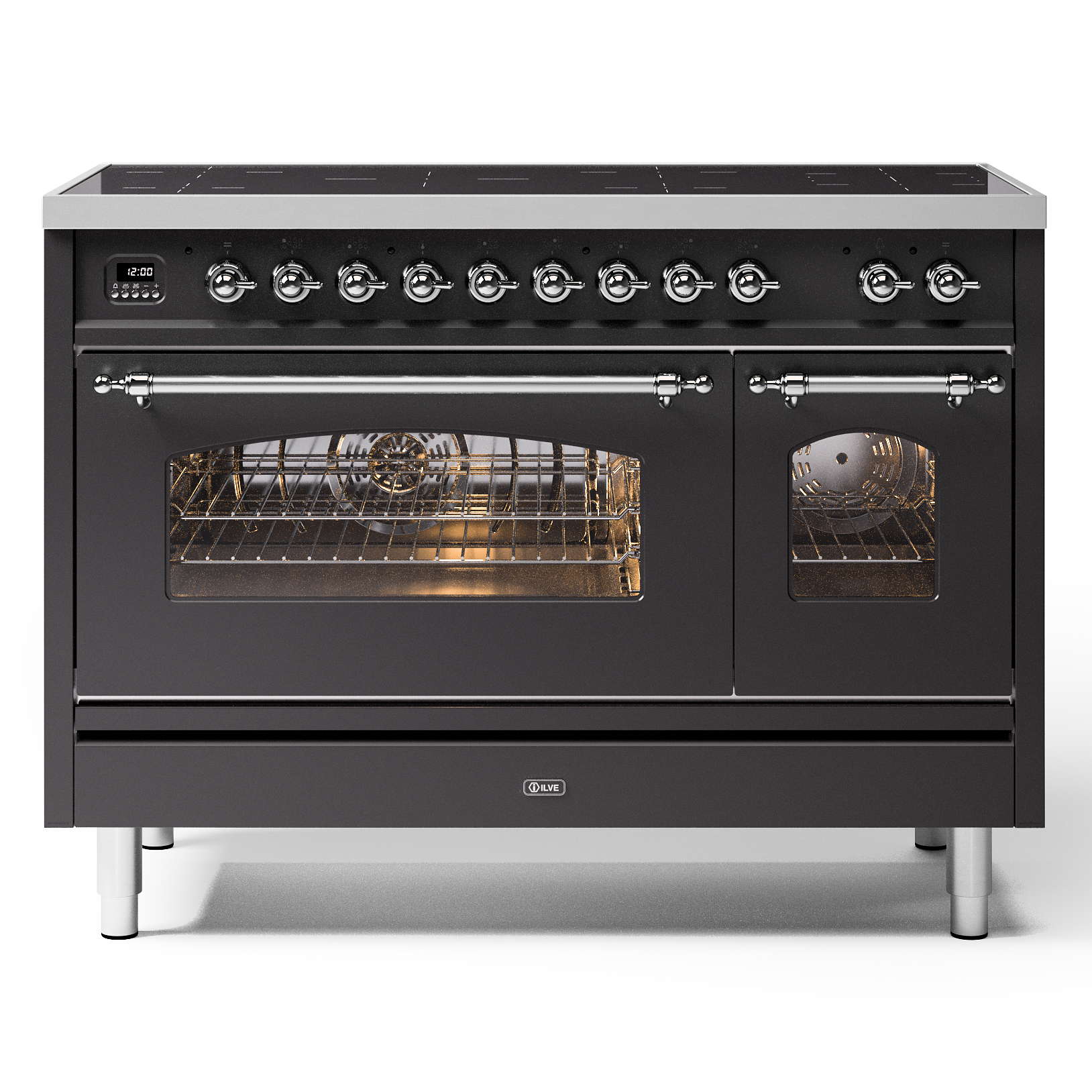 ilve nostalgie pi127ne3mgc inductiefornuis 120cm grafiet mat