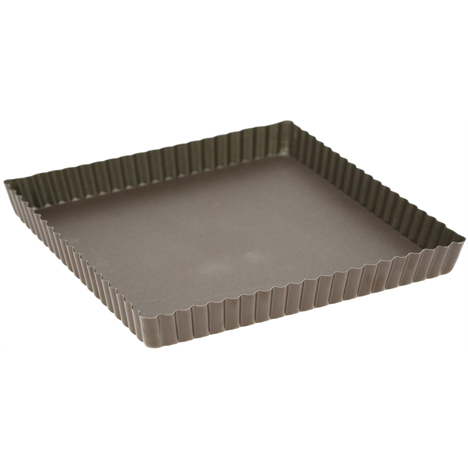gobel-tartelettevorm-met-uitneembare-bodem-23x23cm-bruin-staal