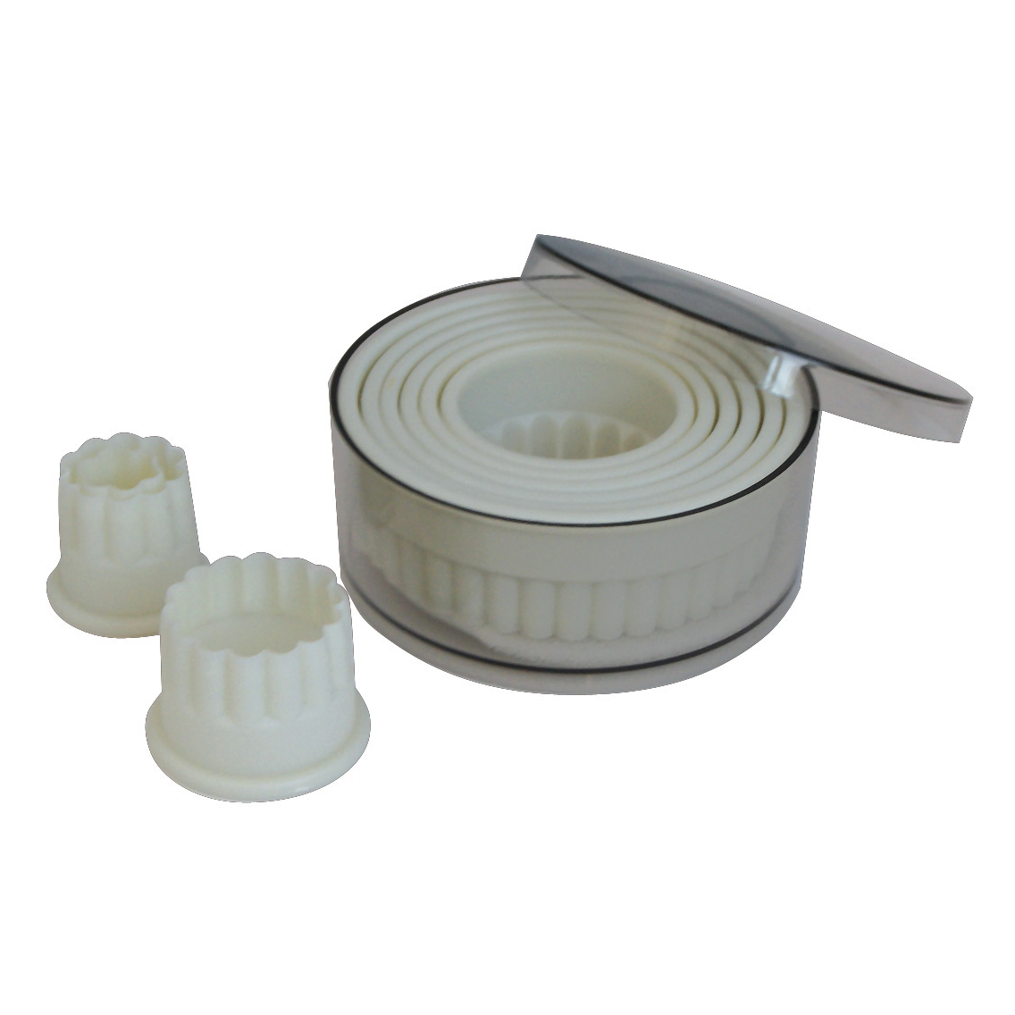 de buyer uitsteekvormenset cirkel geribbeld 430700 9 delig