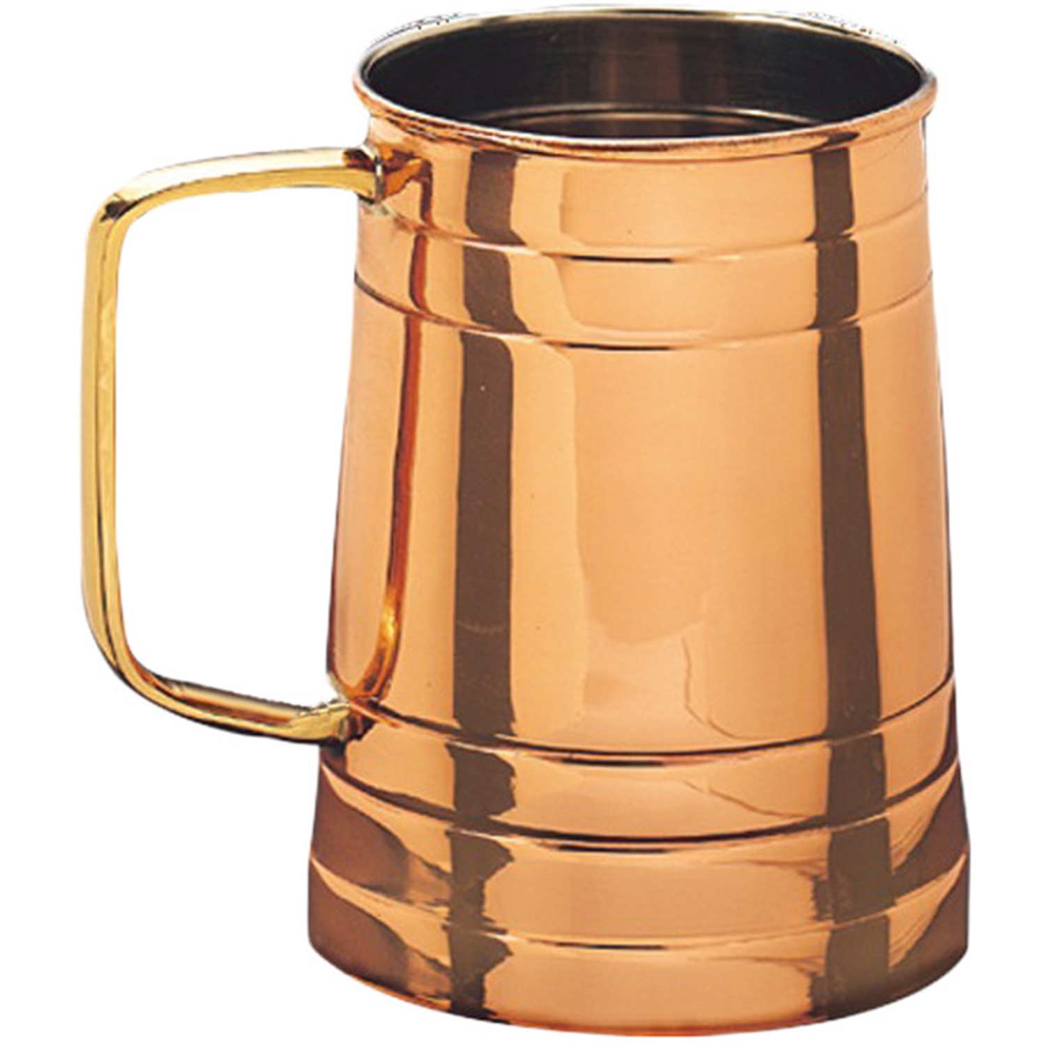 old dutch retro koperen mok met handvat van messing 475ml