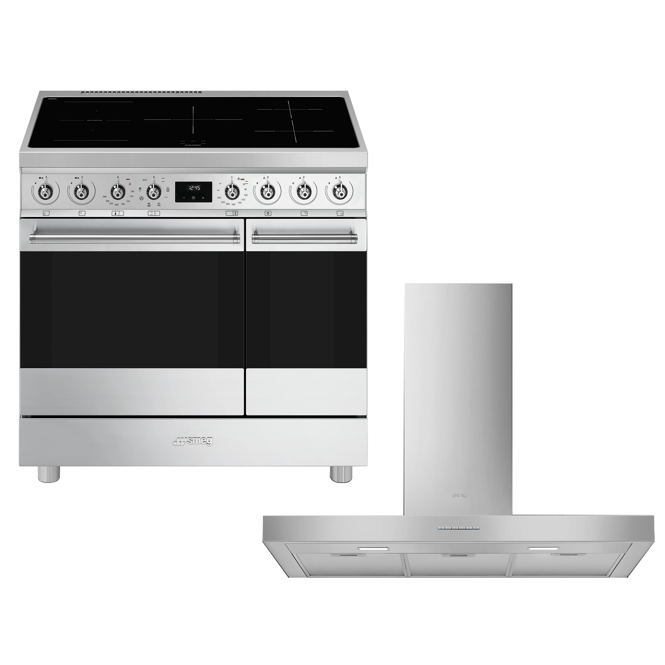 smeg-classici-sinfonia-inductiefornuis-c92imx2-met-kbt900xe-afzuigkap-90cm-rvs
