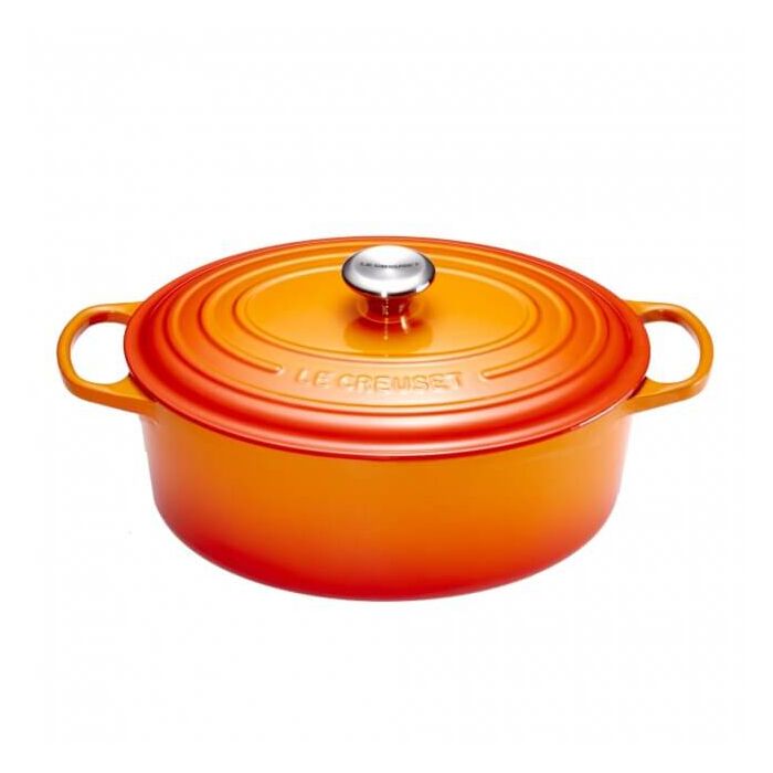 le creuset signature braadpan ovaal 35cm oranjerood