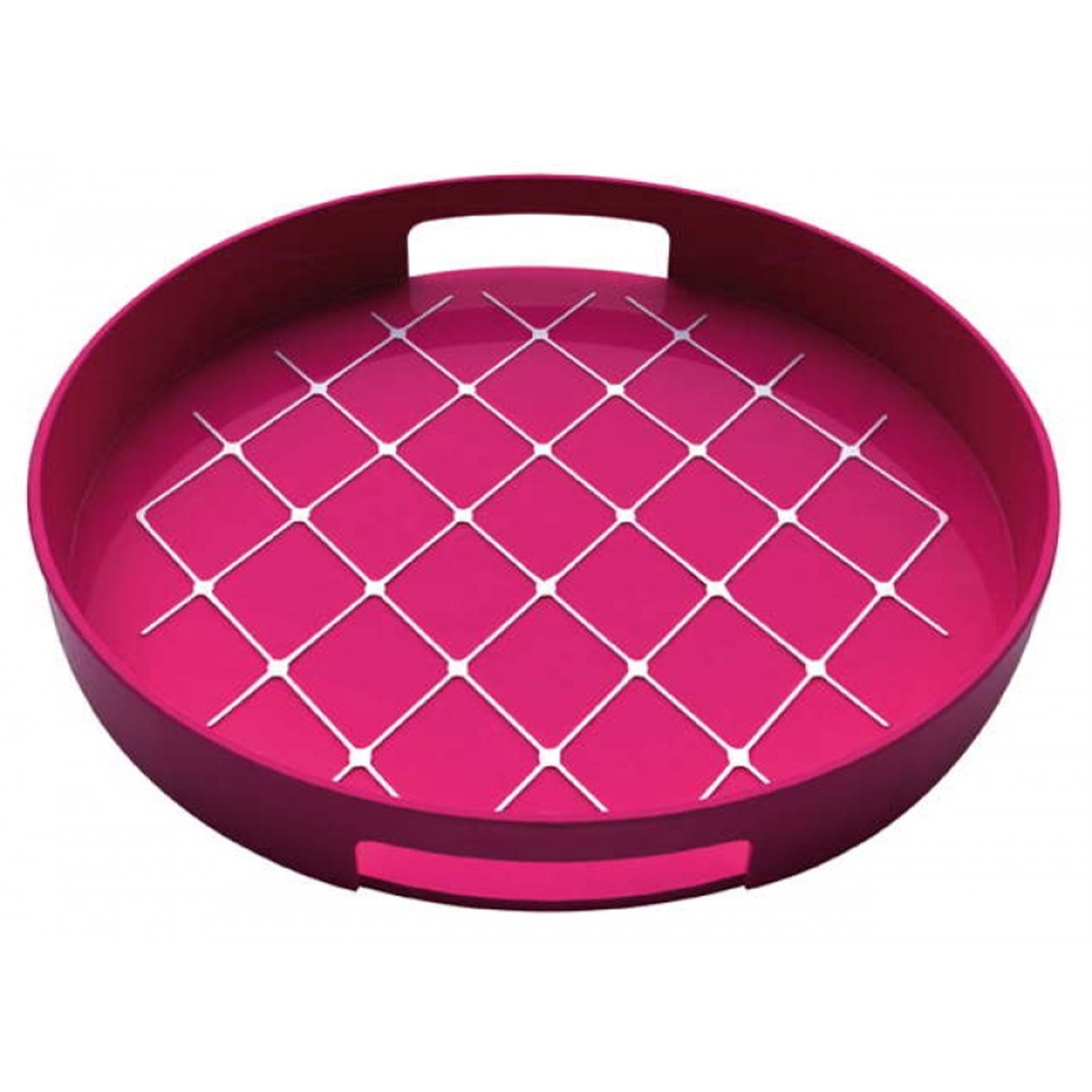 zak dienblad rond 30x30cm donker roze