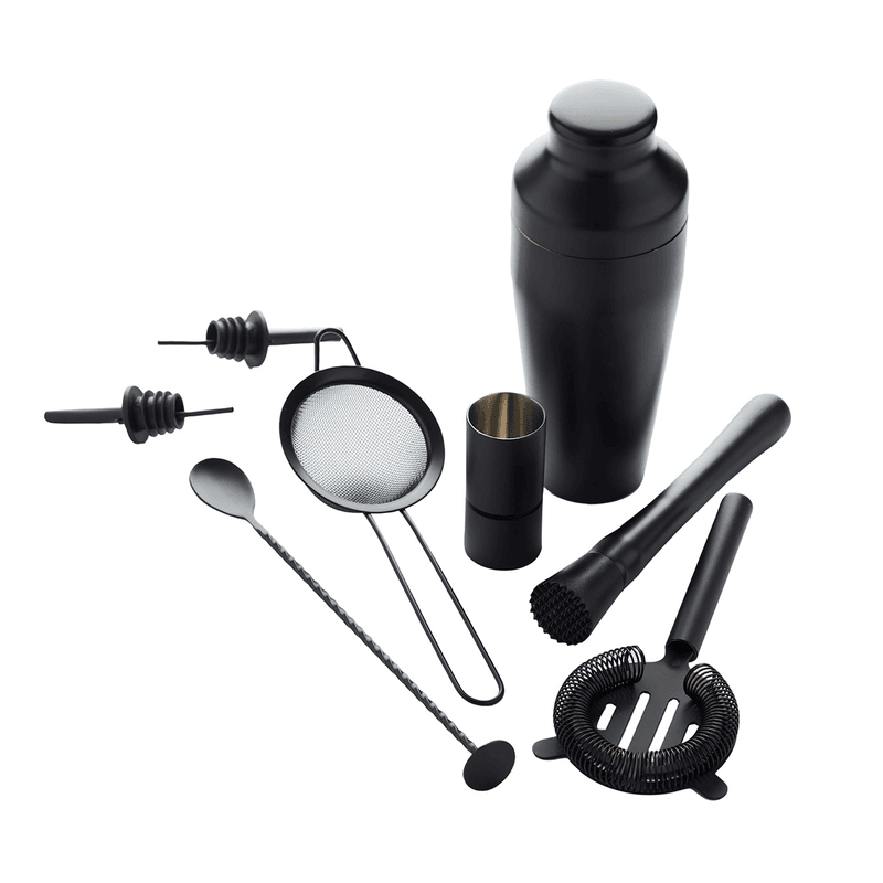 kookpunt-point-virgule-cocktailset,-8-delig-zwart