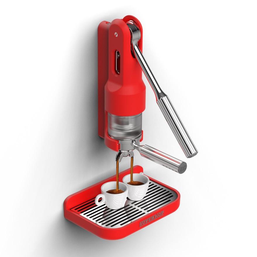 superkop-handbediende-niet-elektrische-espressomachine-rood