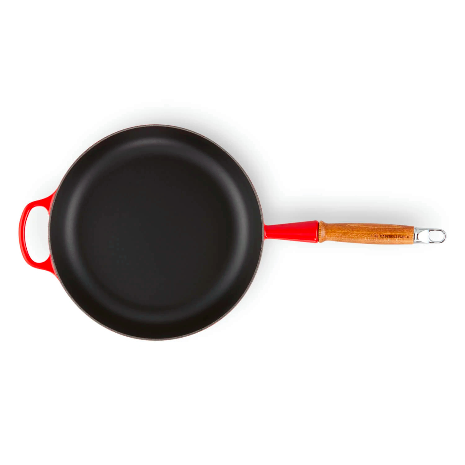 le-creuset-signature-hapjespan-met-houten-steel-28cm-kersenrood
