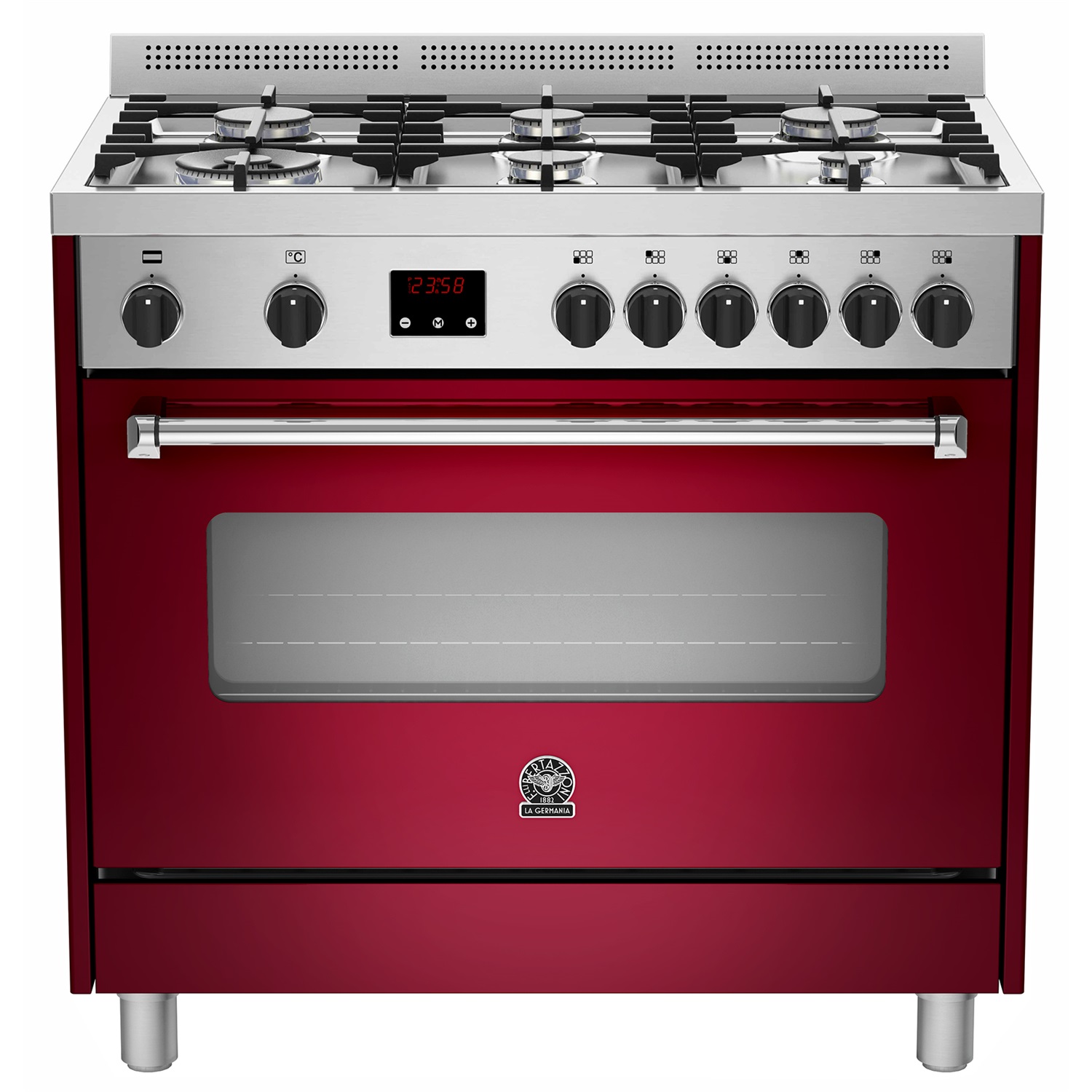 la-germania-americana-ams96l61bvi-gasfornuis-90cm-mat-wijnrood