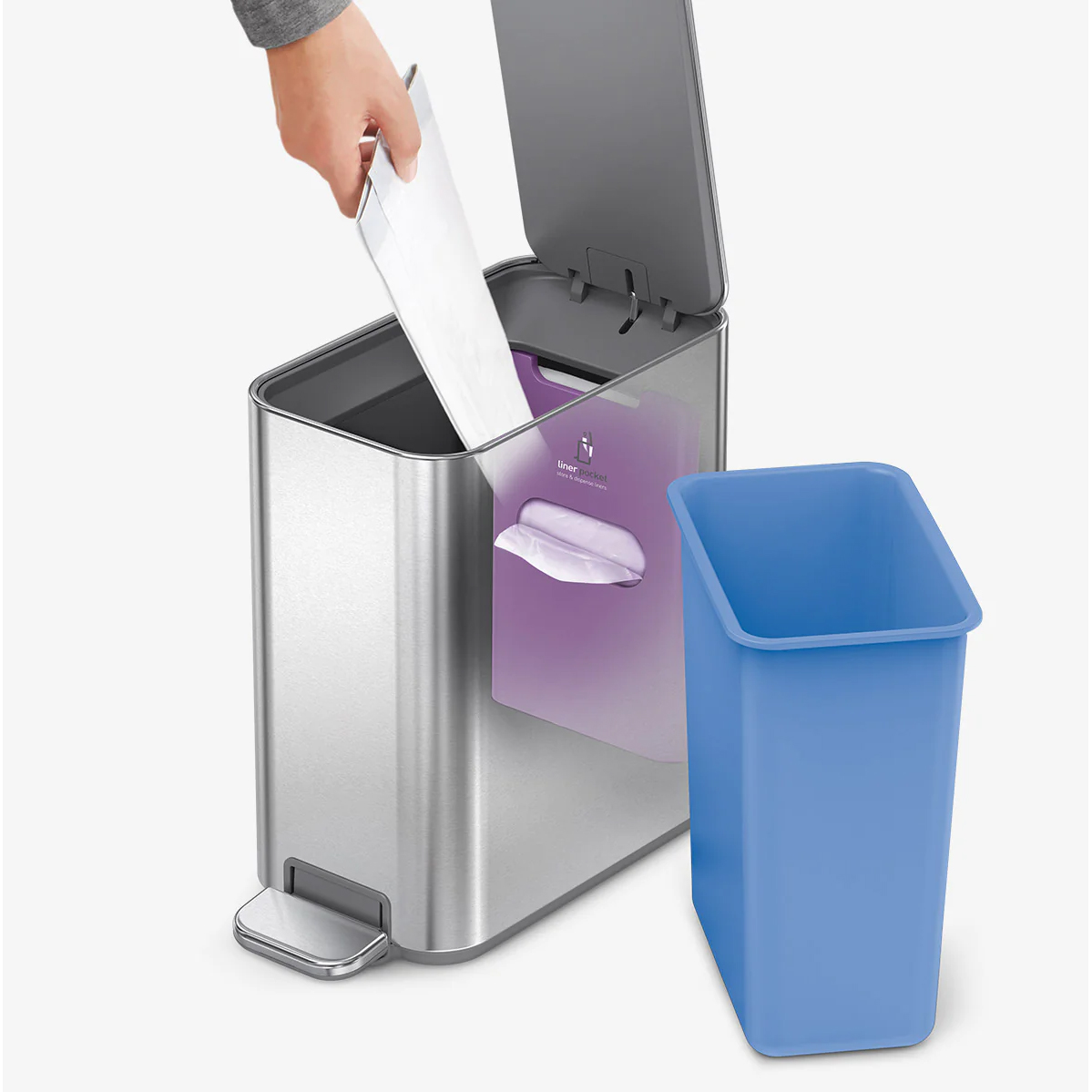 simplehuman-smalle-pedaalemmer-5l-rvs