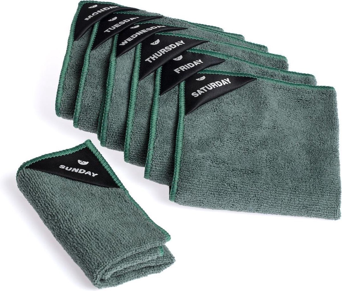 monomental design klud vaatdoek green 7 stuks