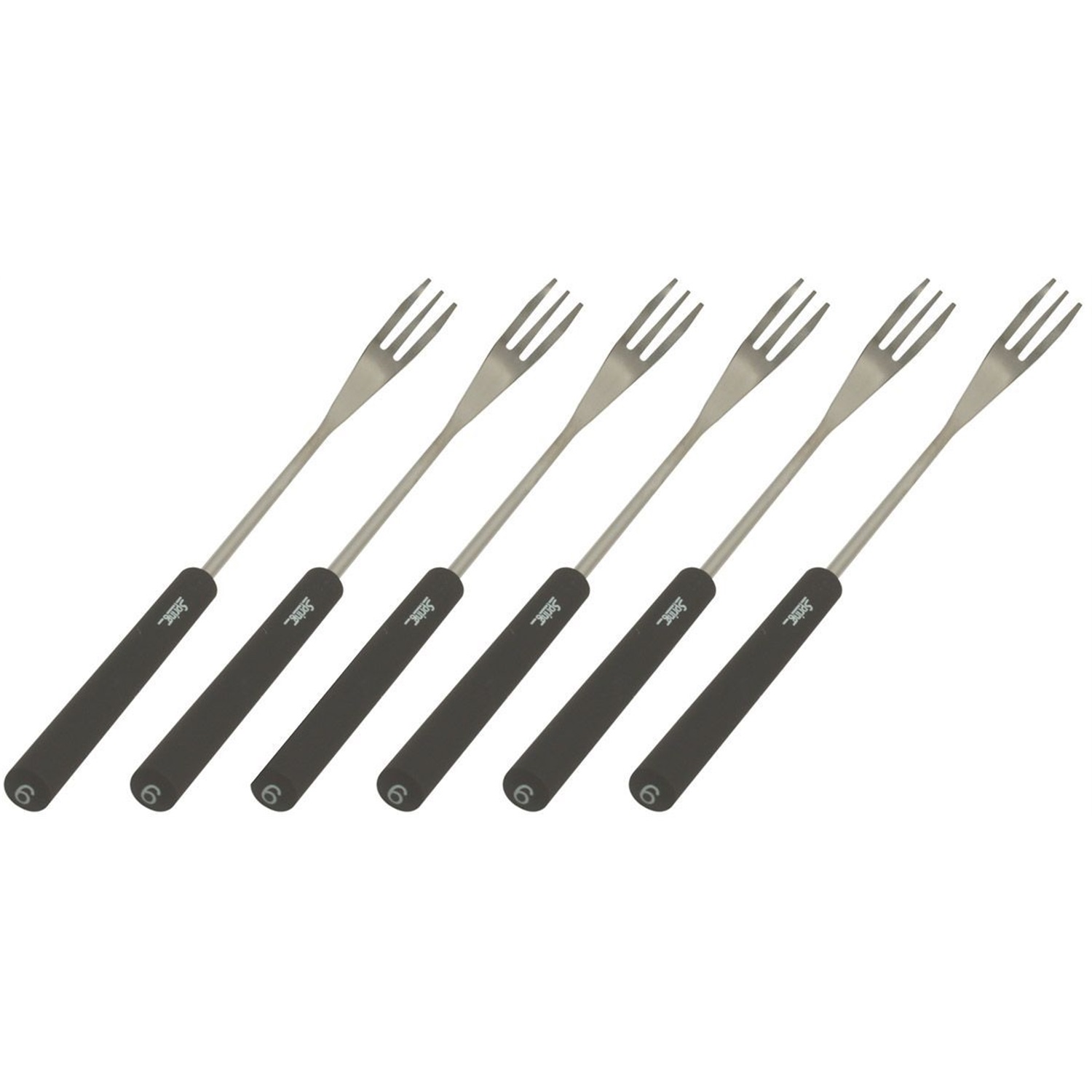 spring fonduevorkenset zwart 6 delig