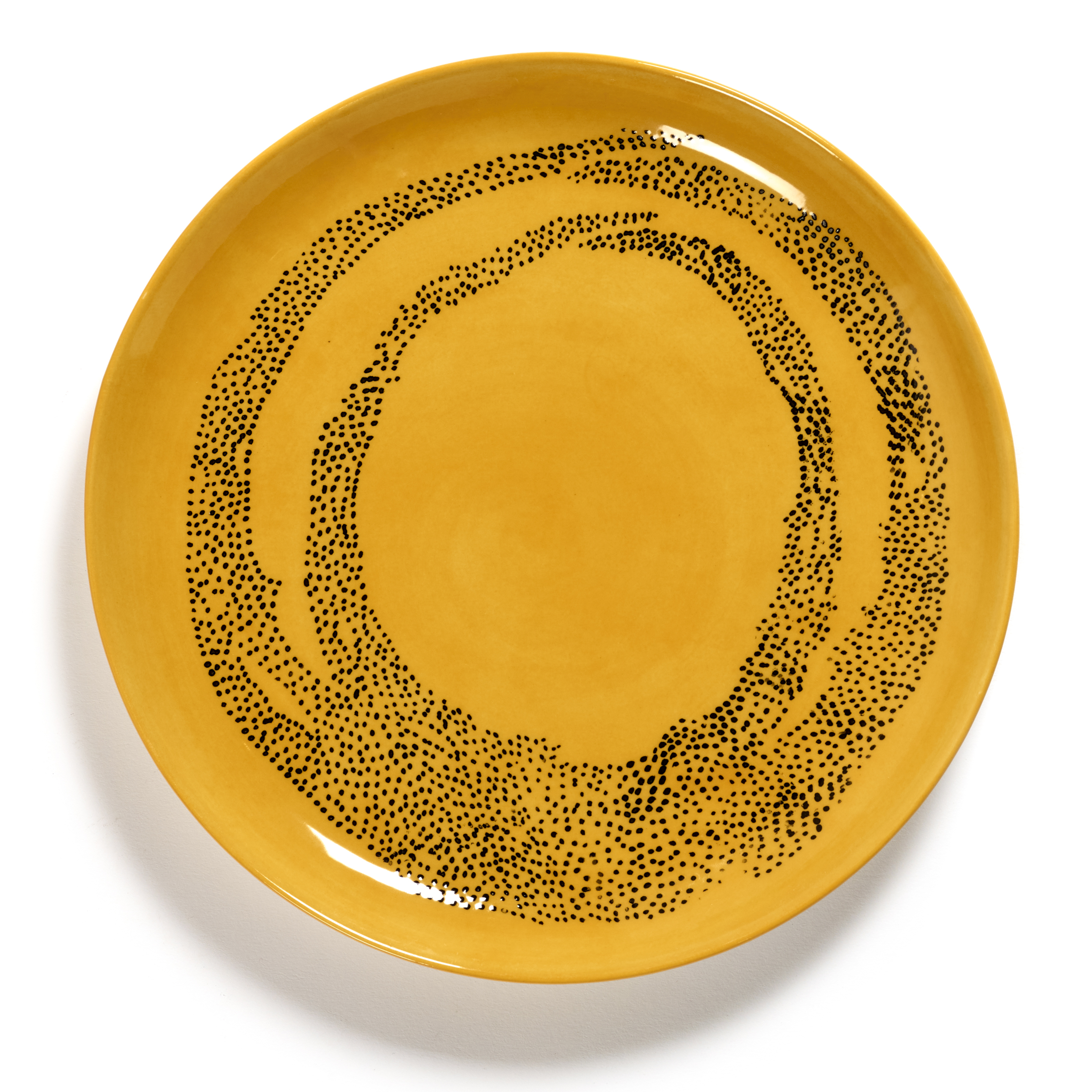 serax feast ottolenghi borden m b8921005j 225cm sunny yellow swirlblack dots 2 stuks