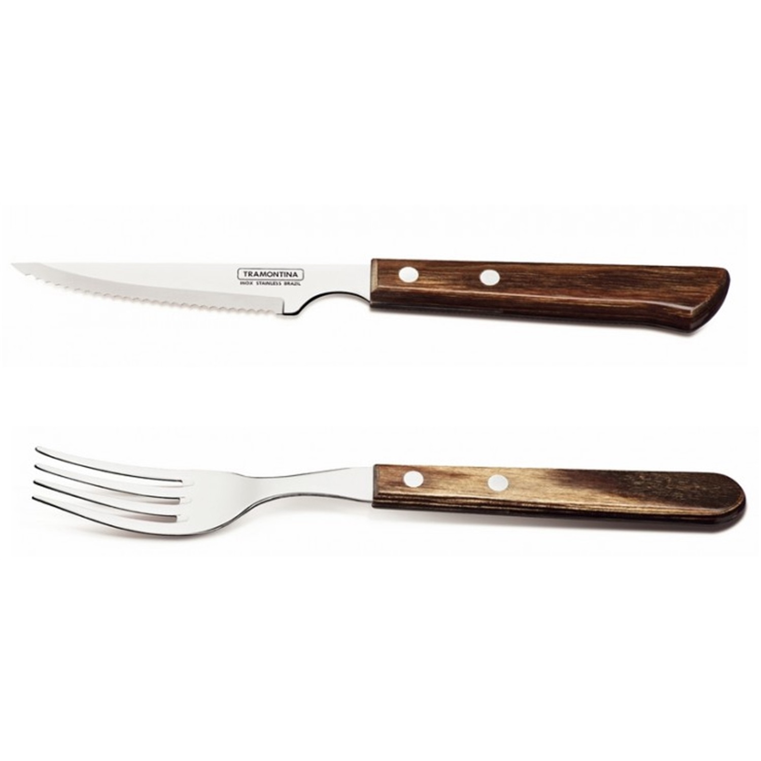 tramontina churrasco steakbestekset 12 delig bruin