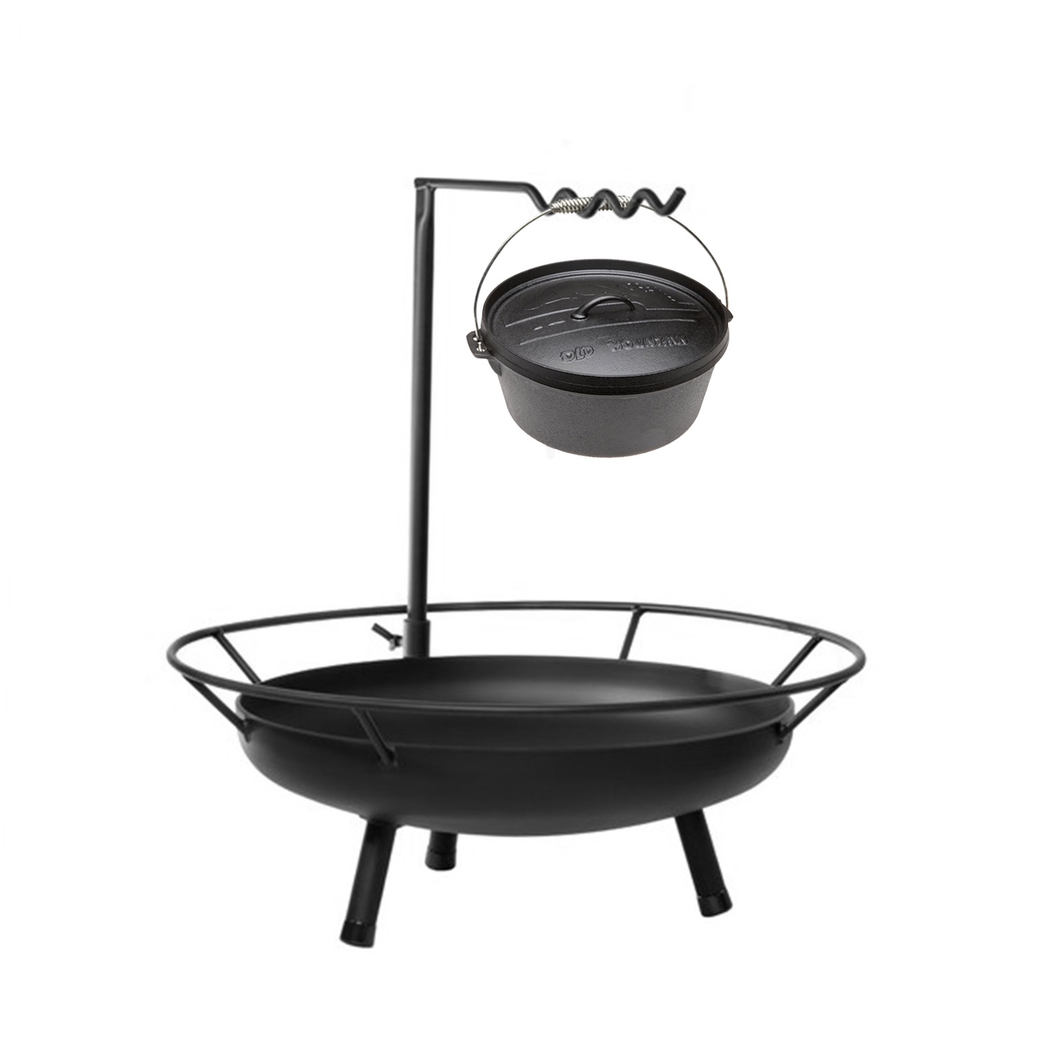 joes barbecue smoker fire pit vuurschaal met zwenkarm en dutch oven