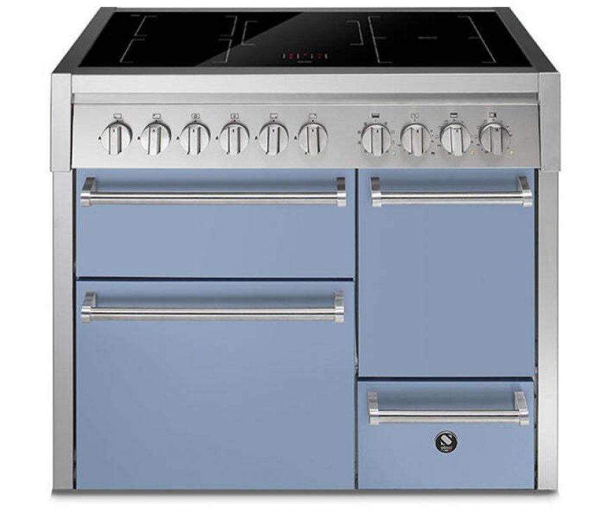 steel genesi gq10sff d 5fi ce solid door inductiefornuis 100cm blauw