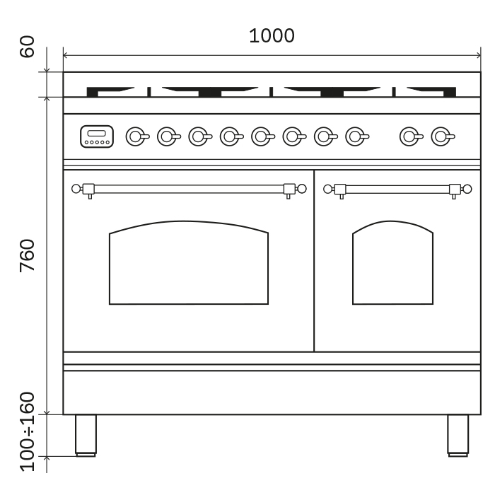 ilve-nostalgie-pdi106ne3mgc-inductiefornuis-100cm-grafiet-mat
