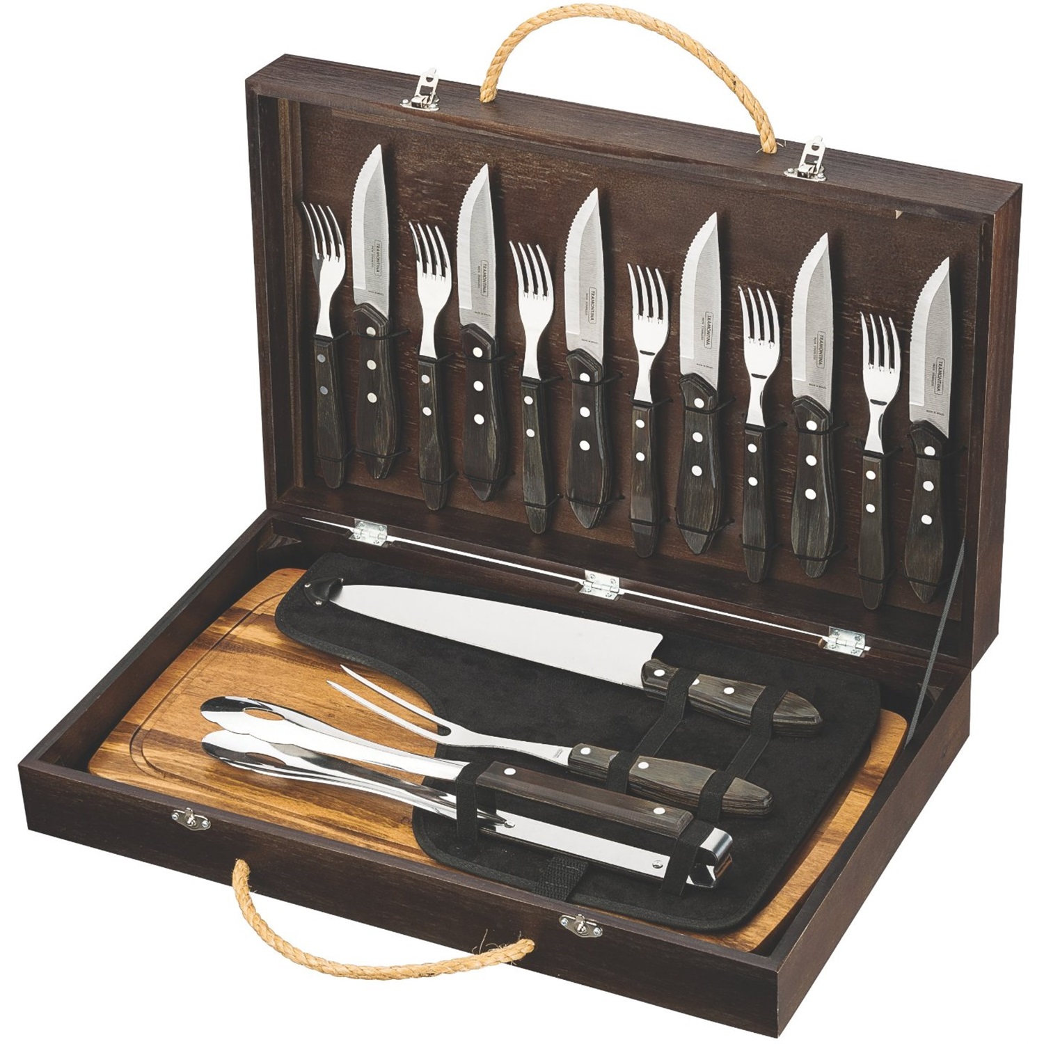 tramontina churrasco barbecueset 17 delig bruin