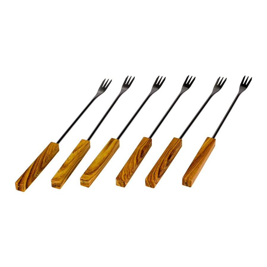 nouvel fondue vorkjes 6 delig hout decor