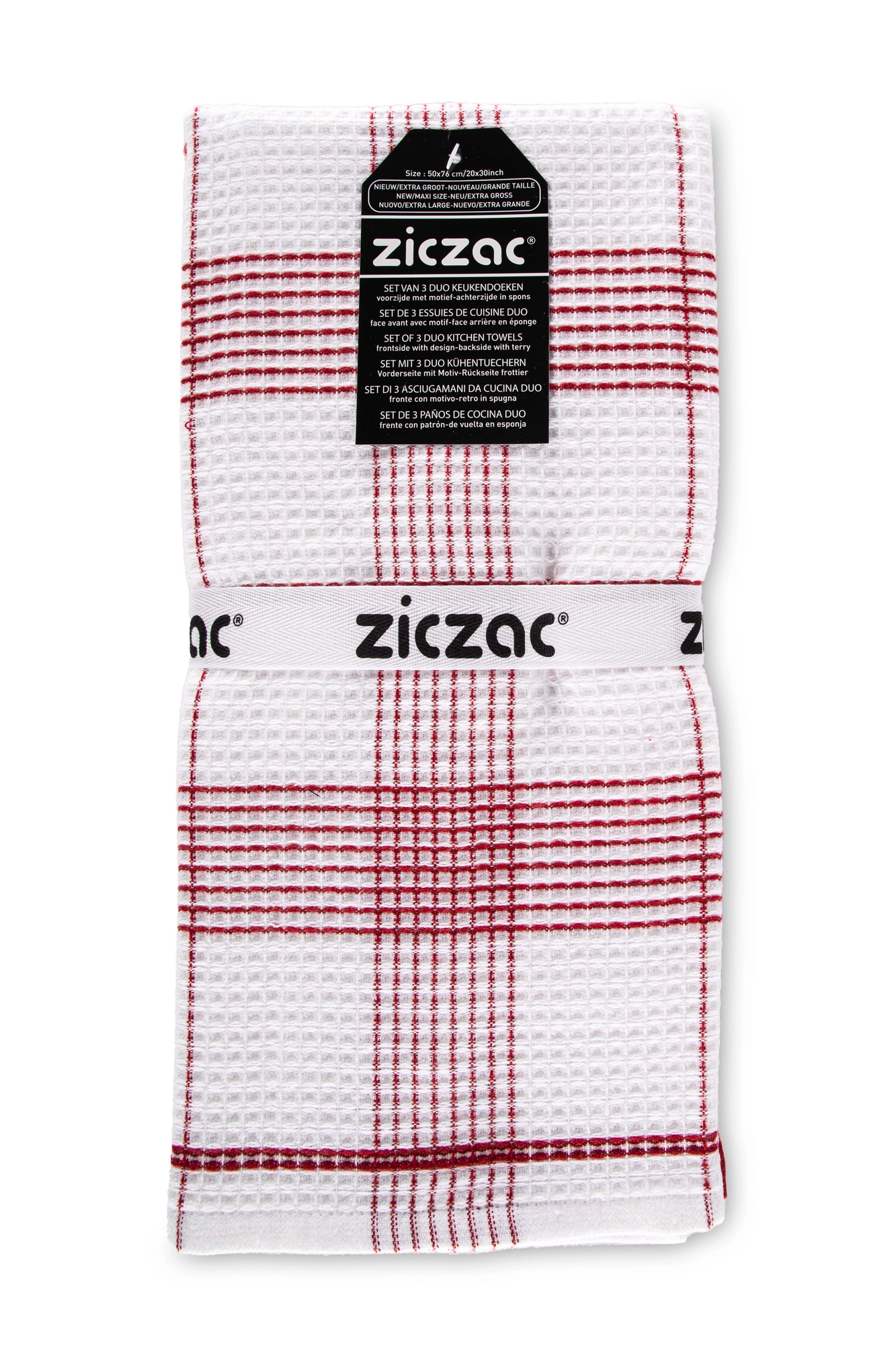 ziczac-keukendoek-culinary-duo-waffle-3-stuks-red.webp