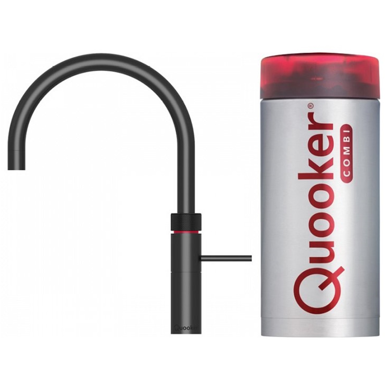 quooker fusion round black kokendwaterkraan met combi reservoir 22frblk zwart