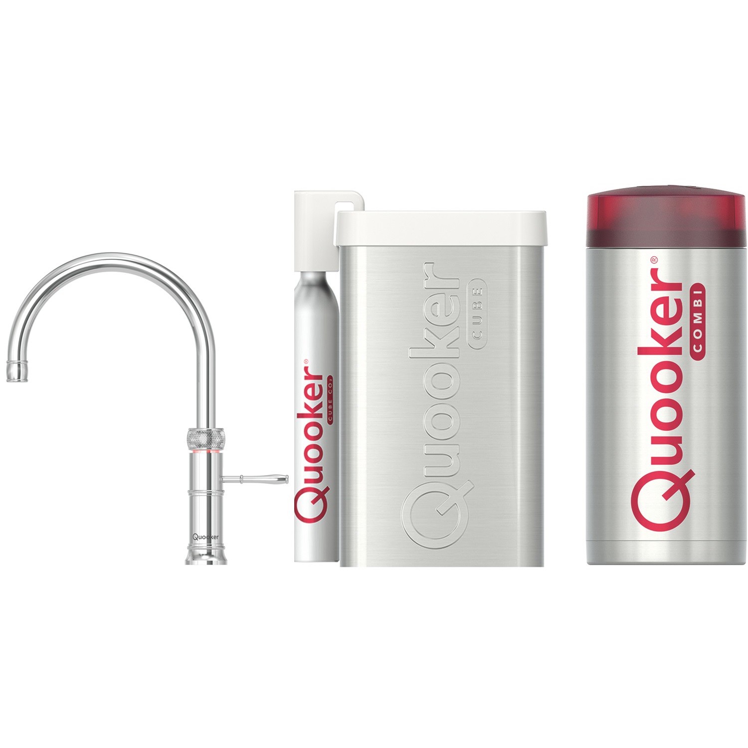 quooker classic fusion round kokendwaterkraan met combi reservoir en cube 22cfrchr cube chroom