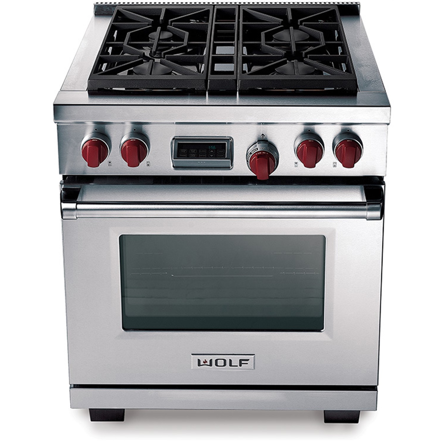 wolf gas elektrofornuis icbdf304 rode knoppen