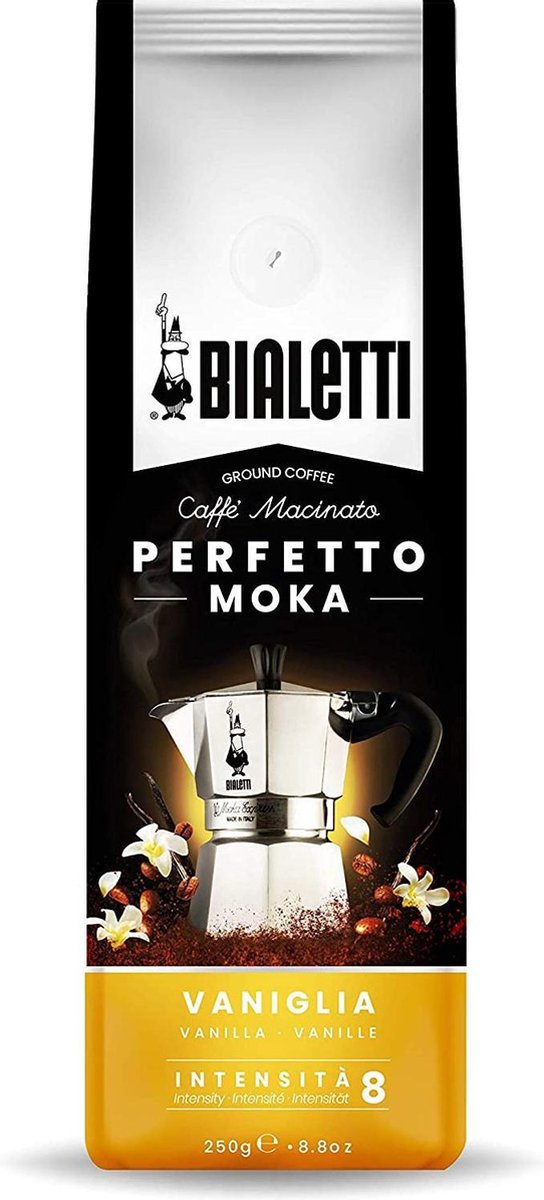 bialetti perfetto moka vaniglia gemalen koffie 025kg