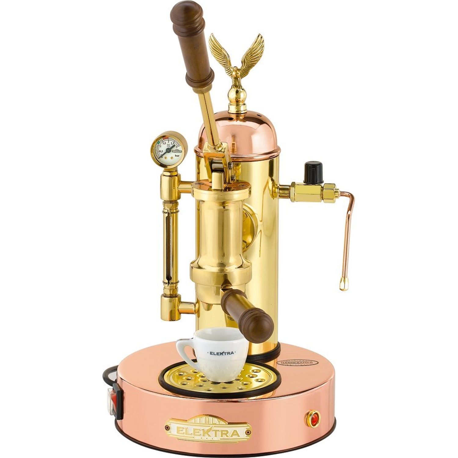 elektra micro casa lever s1 espressomachine kopermessing