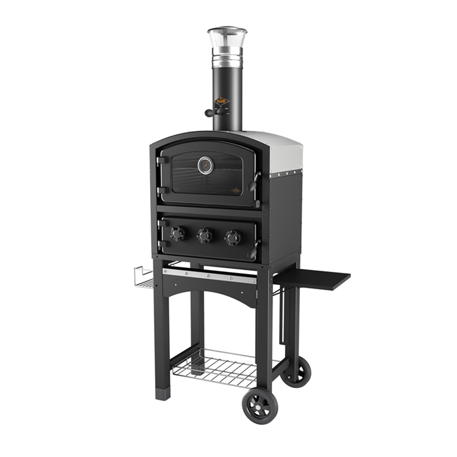 fornetto pz 5 hout en rookoven midnight black