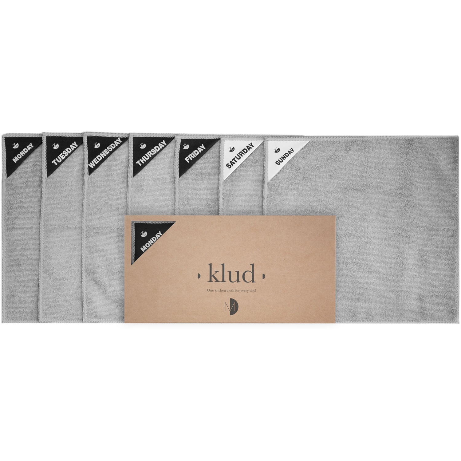 monomental design klud vaatdoek grijs 7 stuks