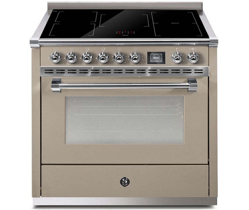 steel ascot aq9s 5fi sa inductiefornuis 90cm taupe