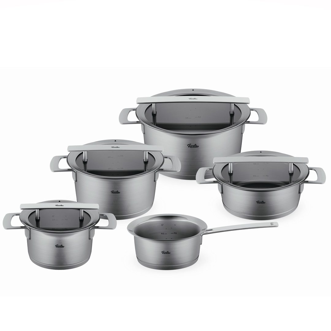fissler phi collection pannenset met glasdeksels 5 delig